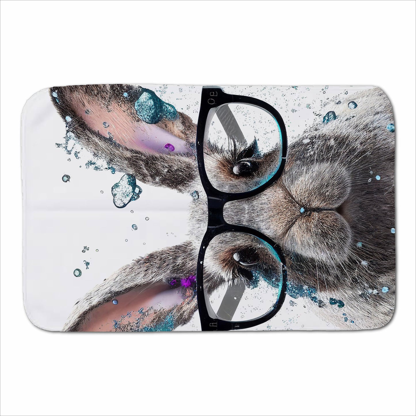 Rabbit With Glasses Splashart Sherpa Blanket