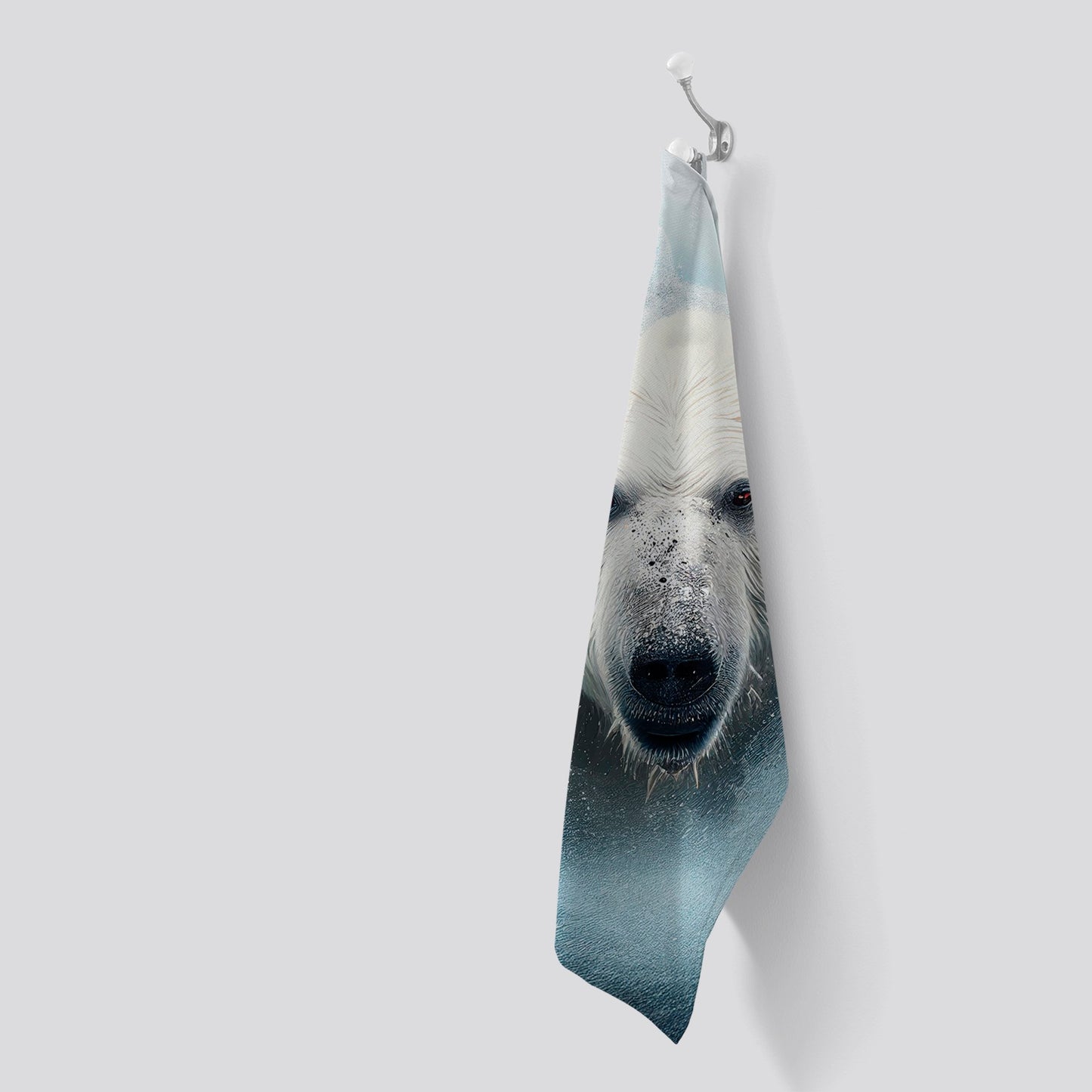 Polar Bear Splashart Tea Towel