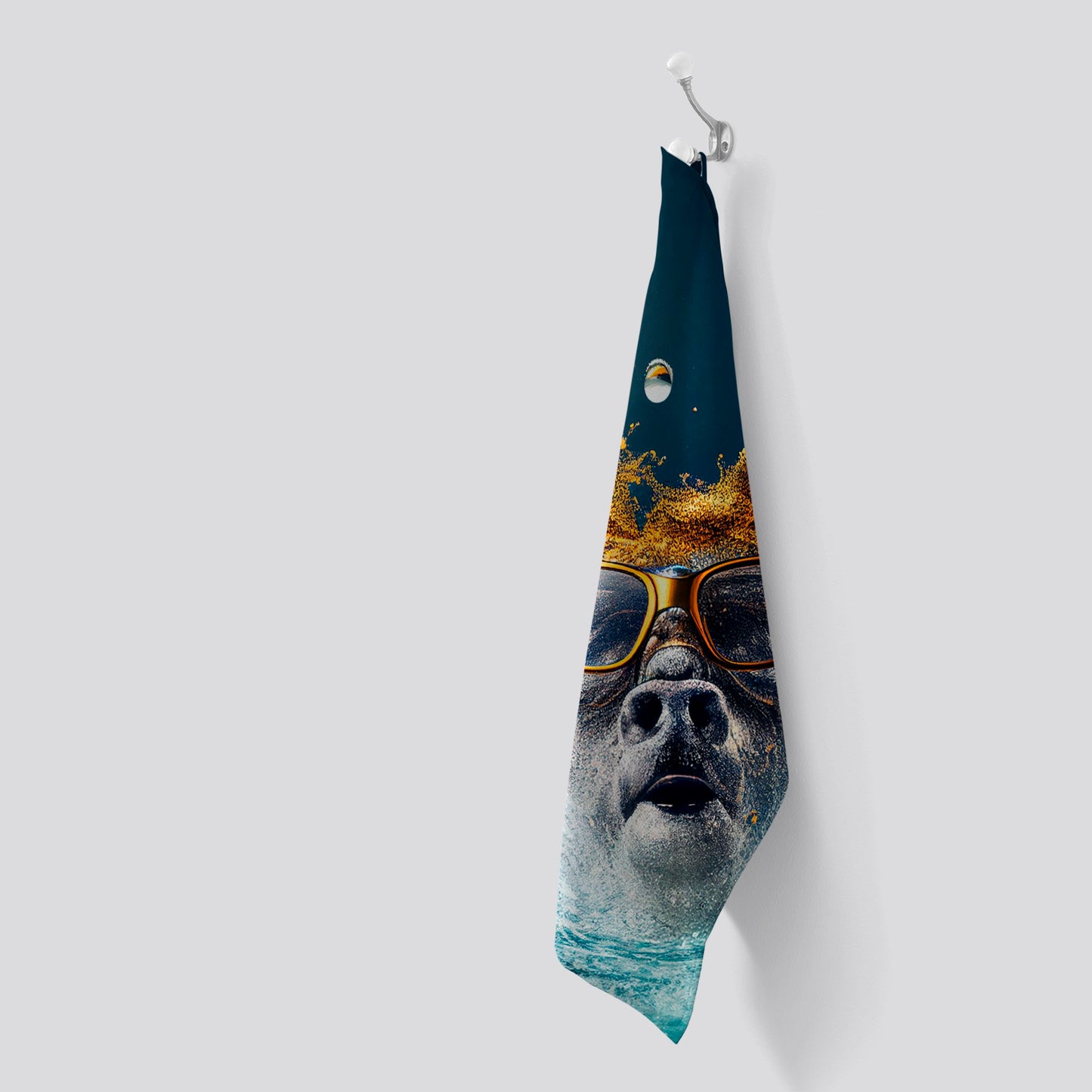 Stag With Glasses Splashart Tea Towel