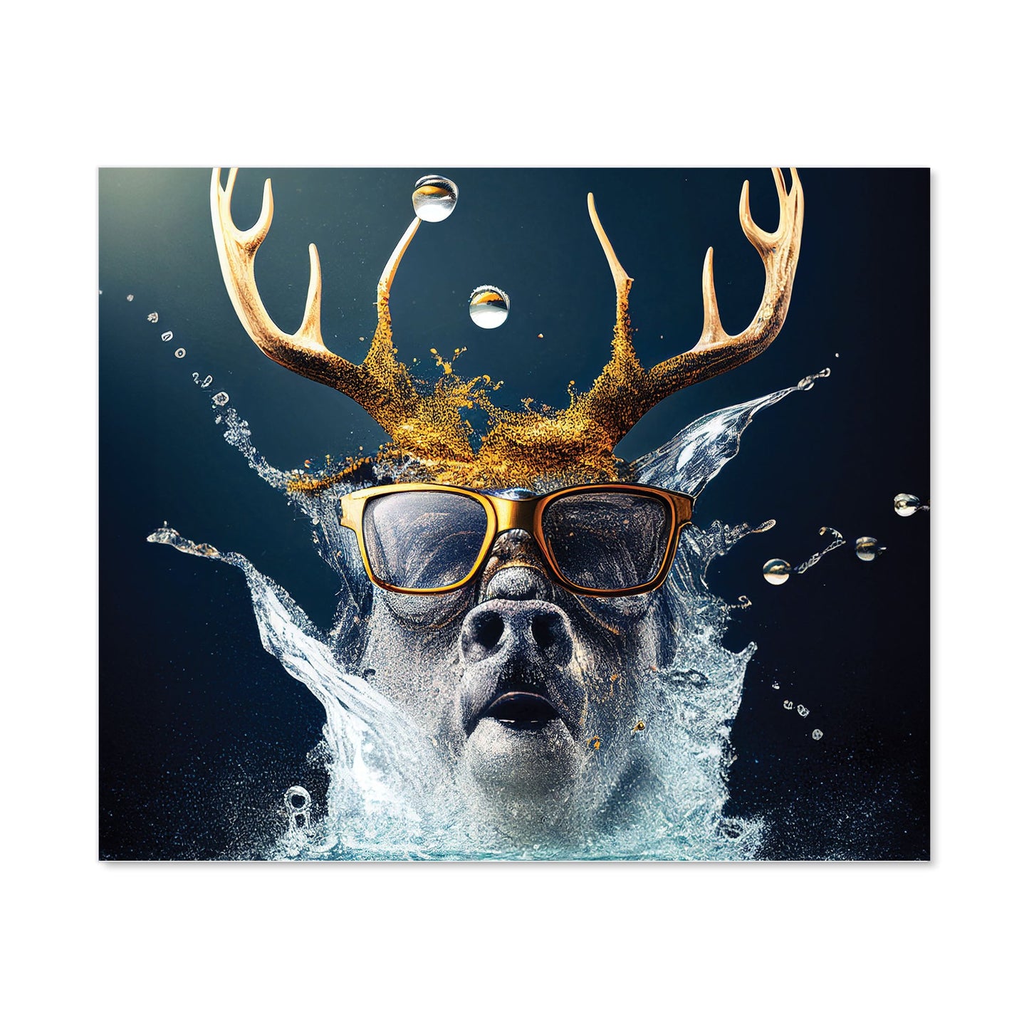 Stag With Glasses Splashart Kitchen Splashback