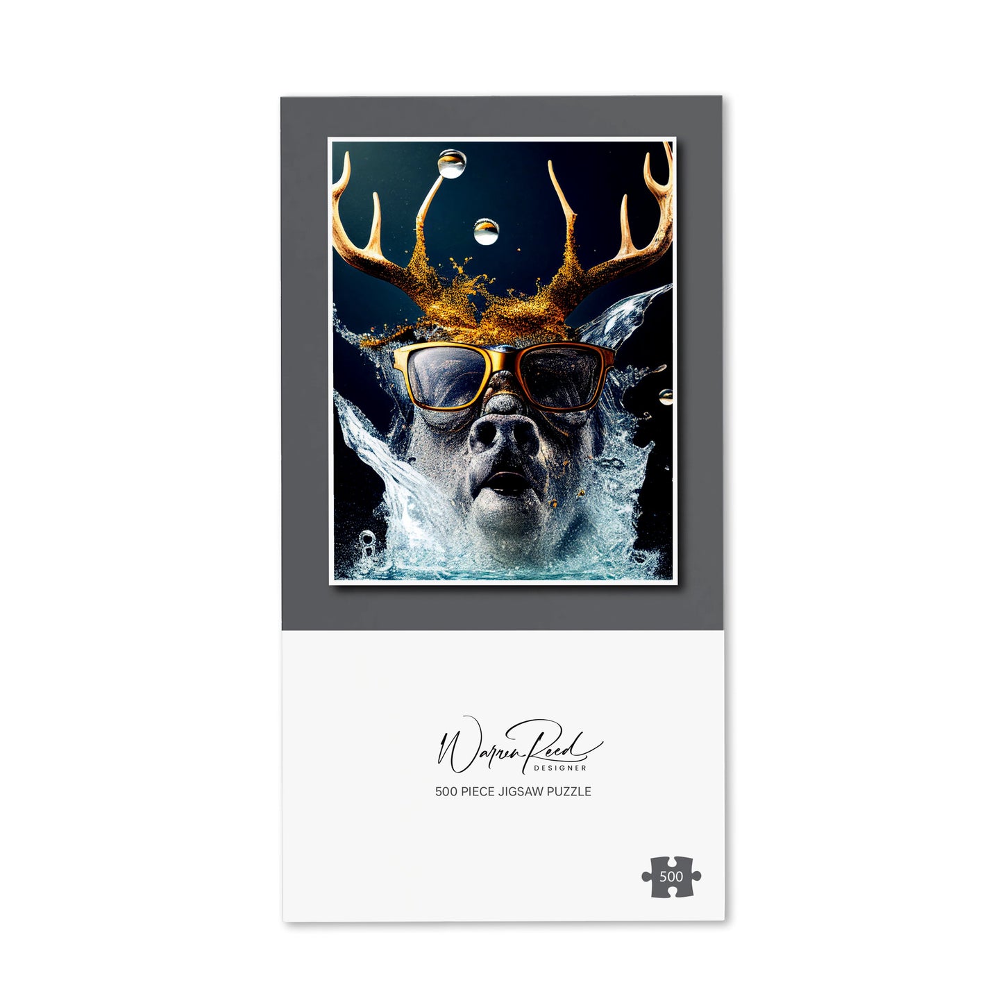 Stag With Glasses Splashart Jigsaw Puzzle
