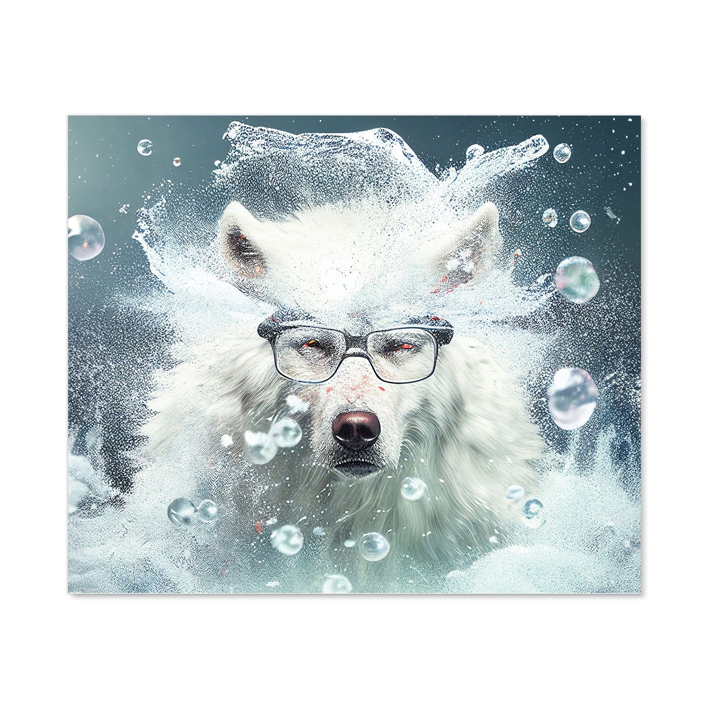White Wolf With Glasses Splashart Kitchen Splashback