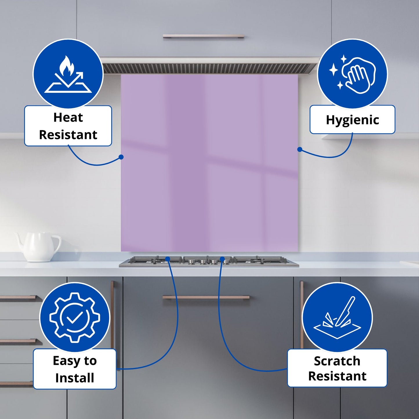 Dusty Lavender Kitchen Splashback