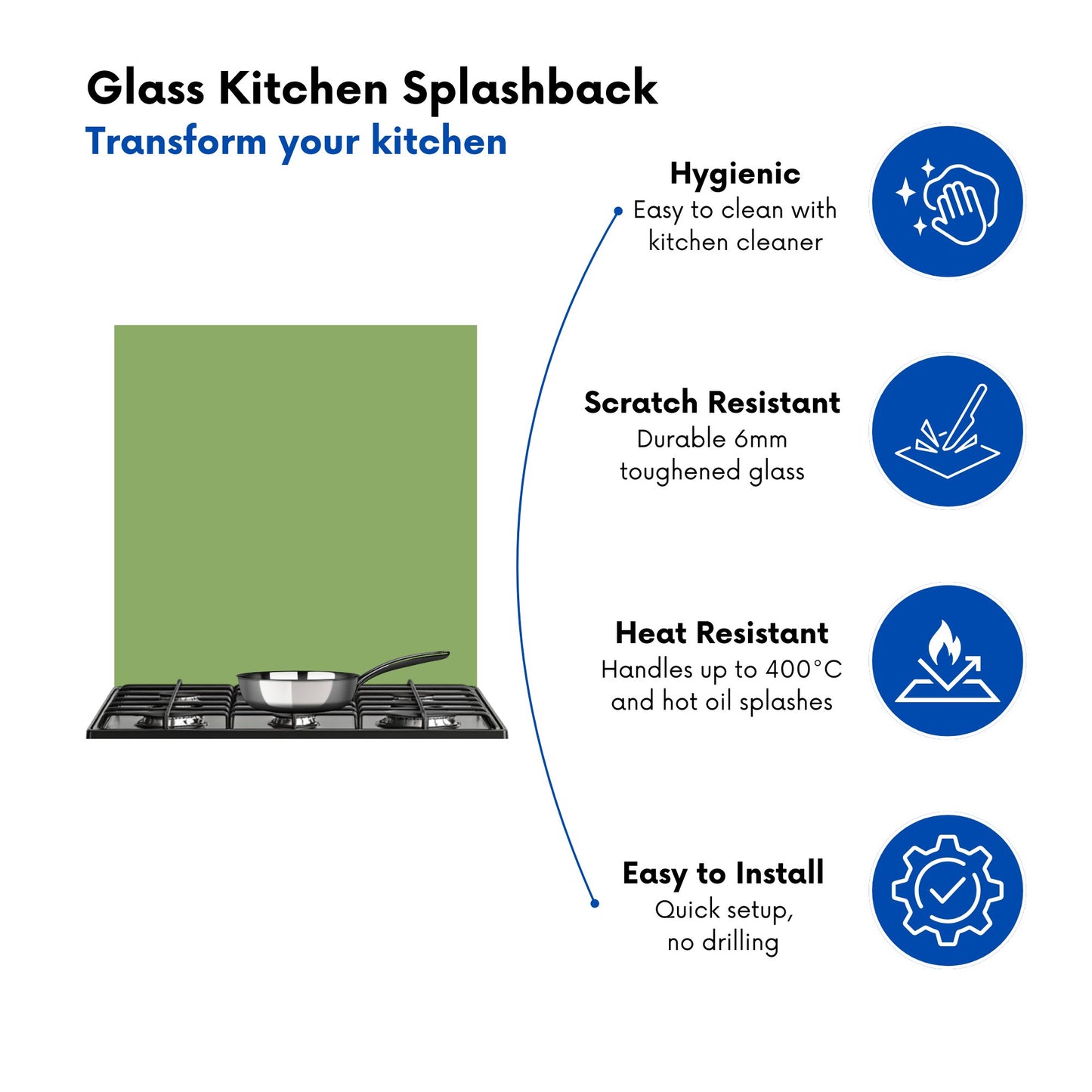 Thyme Green Kitchen Splashback