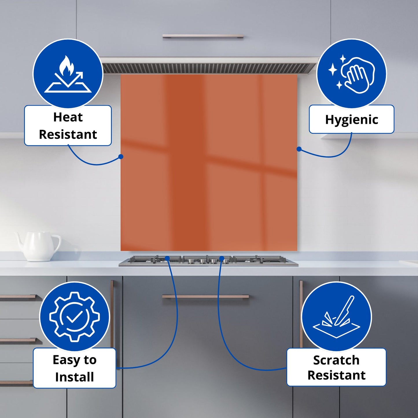 Rusty Orange Kitchen Splashback