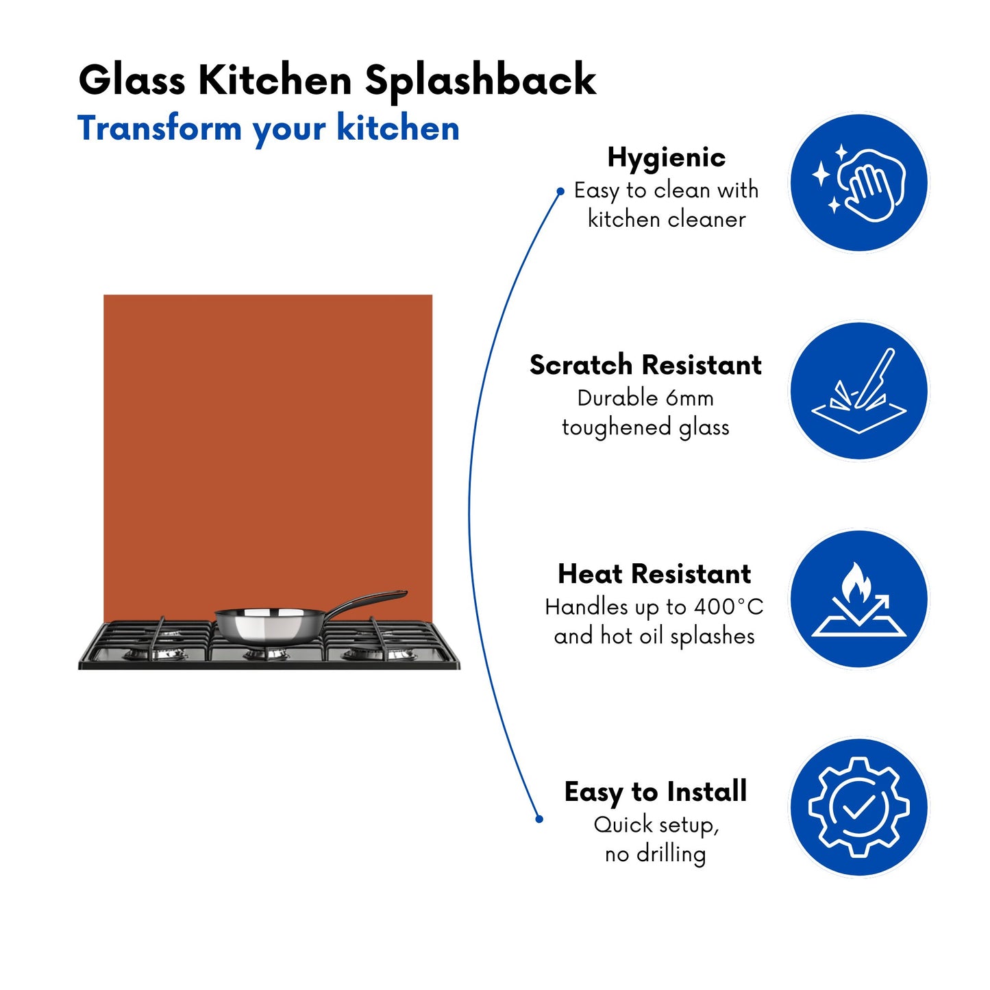 Rusty Orange Kitchen Splashback