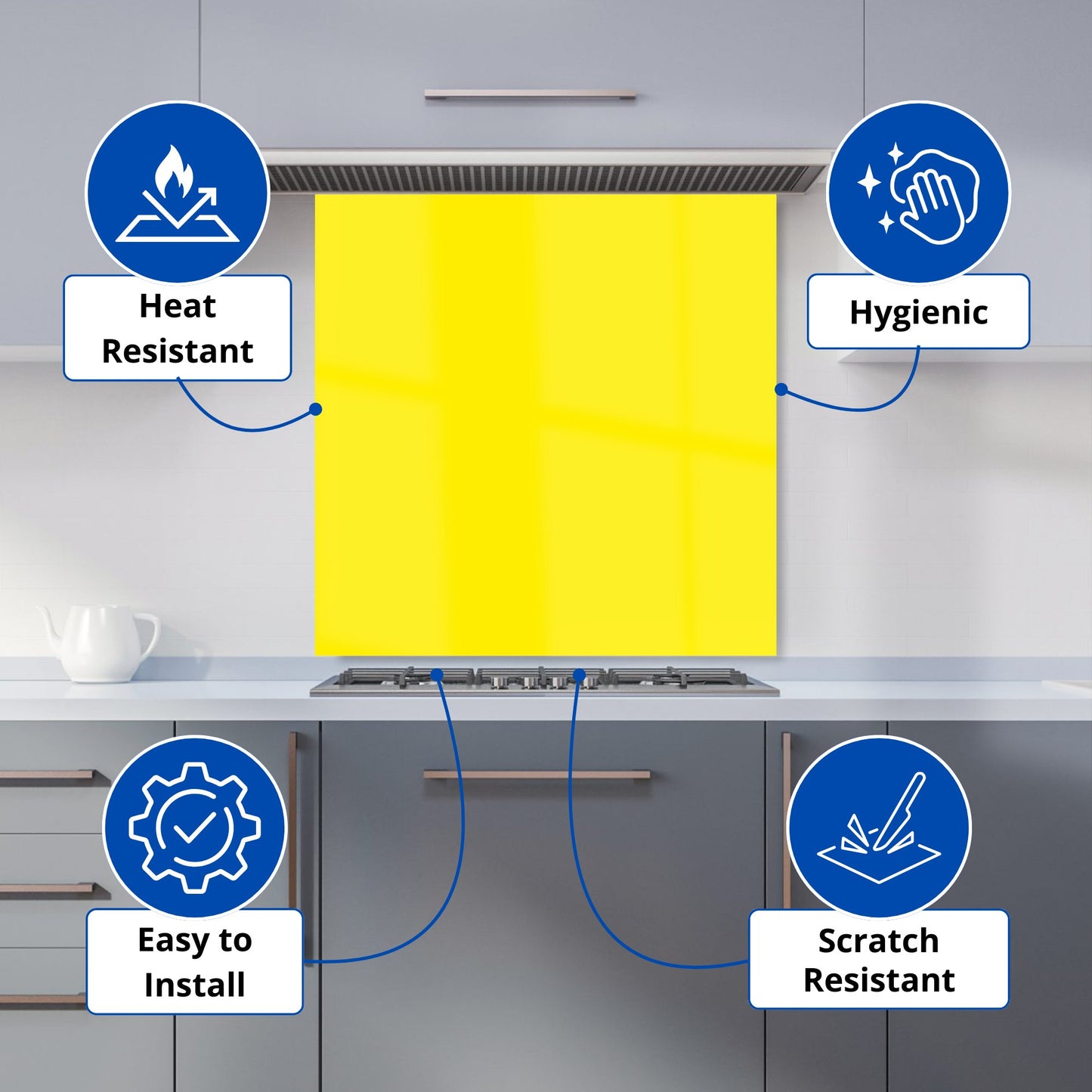 Sunshine Yellow Kitchen Splashback