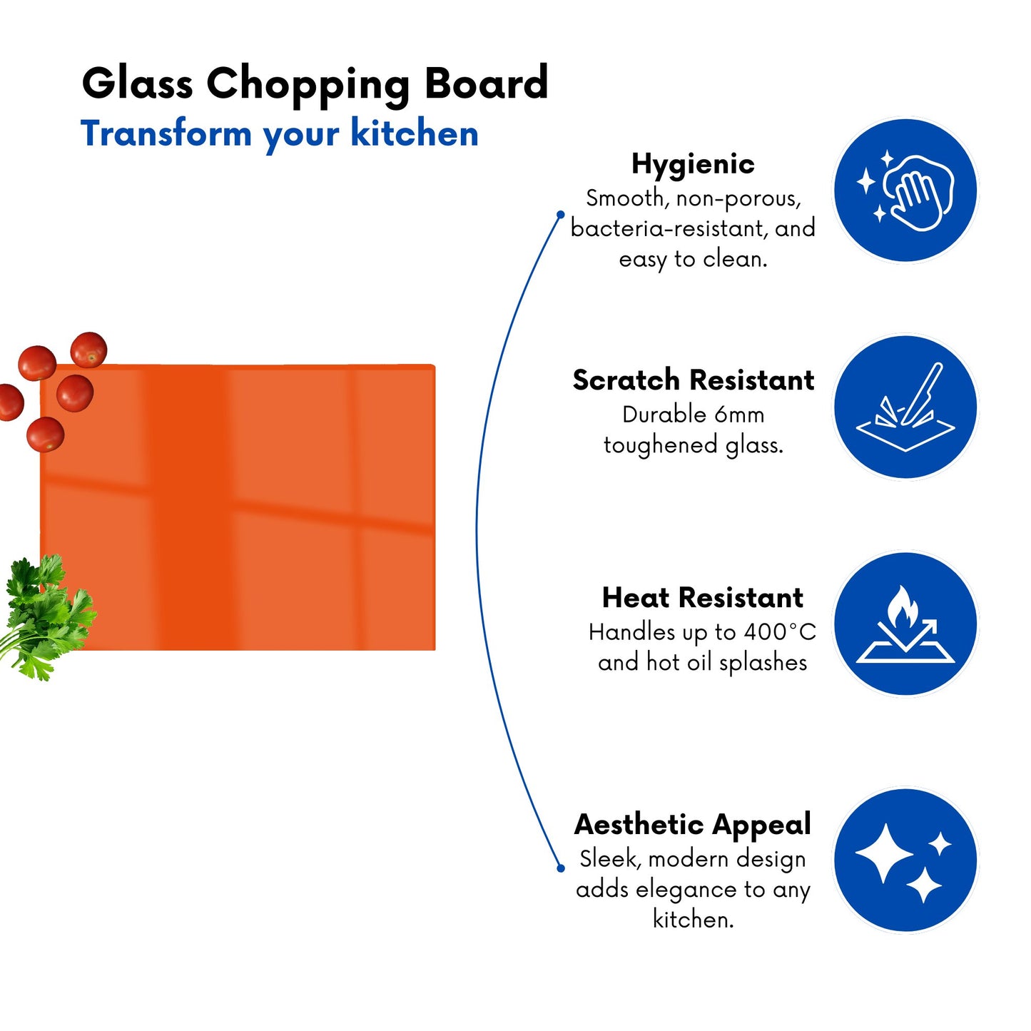 Flame Orange Chopping Board