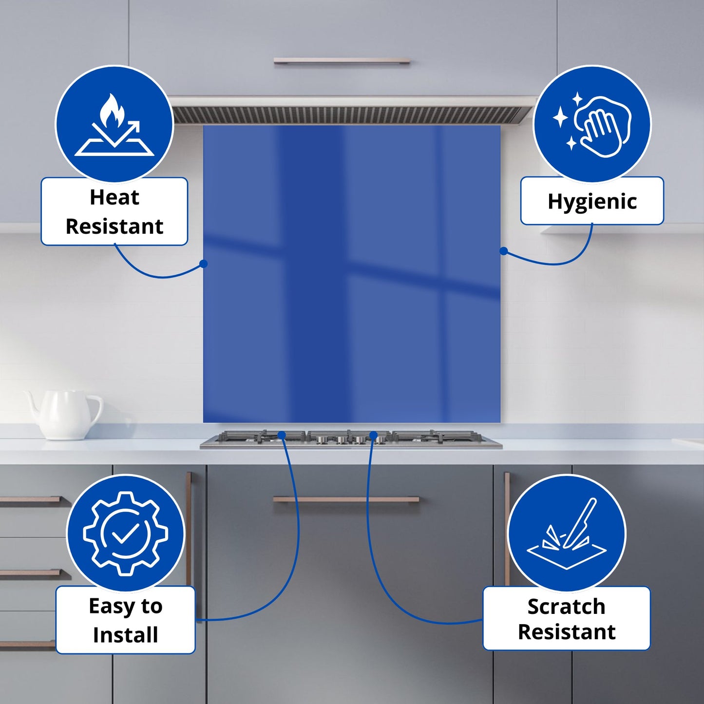 Royal Blue Kitchen Splashback