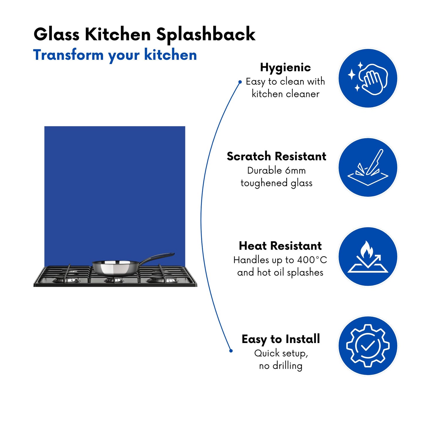 Royal Blue Kitchen Splashback