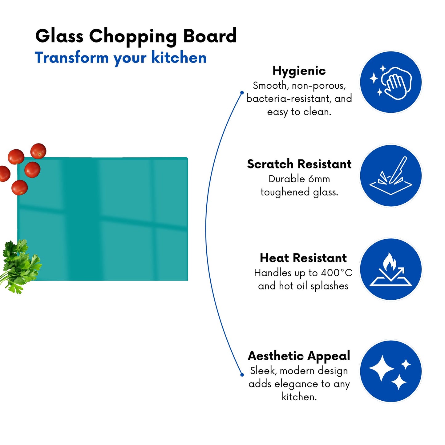 Teal Blue Chopping Board