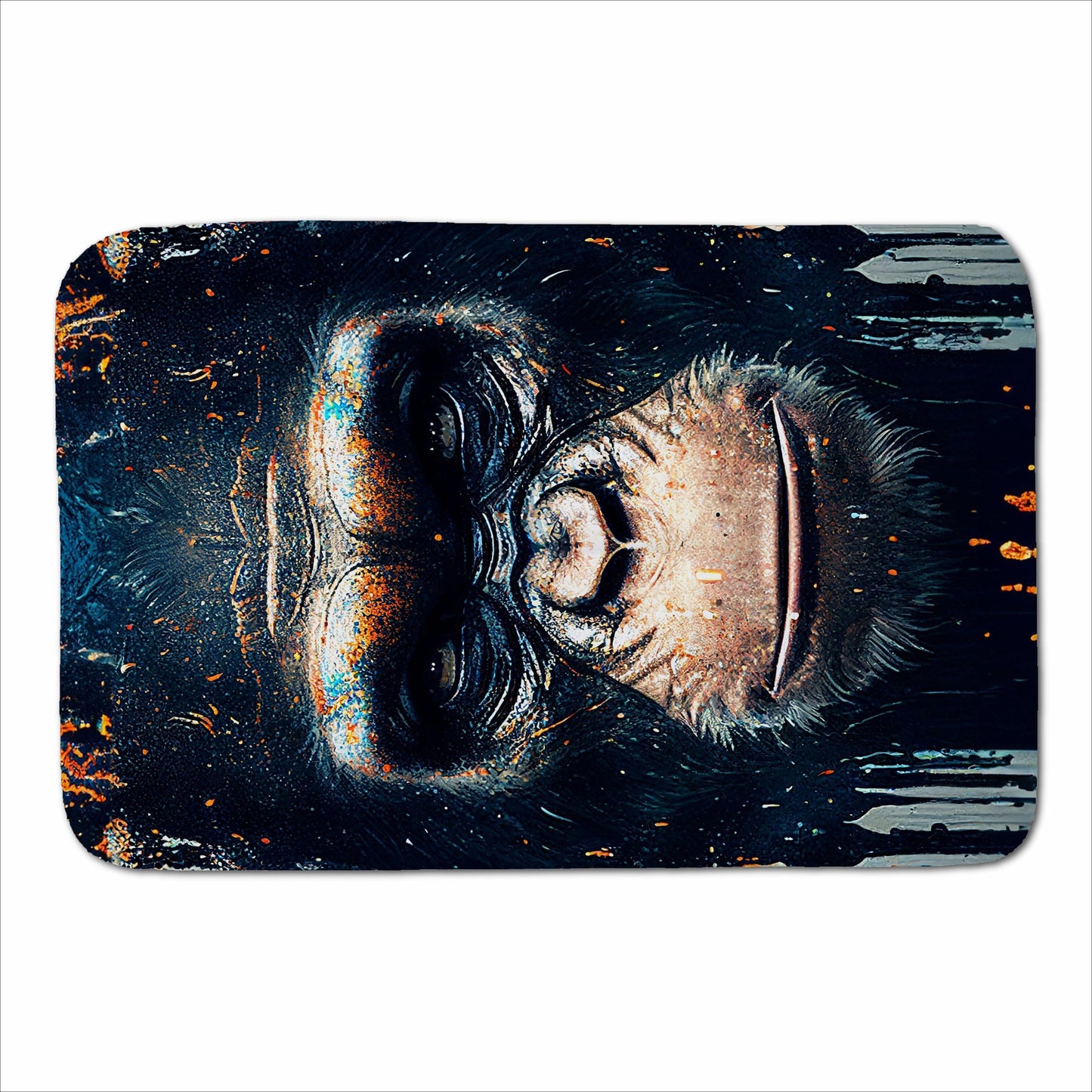 Gorilla Face Splashart Sherpa Blanket