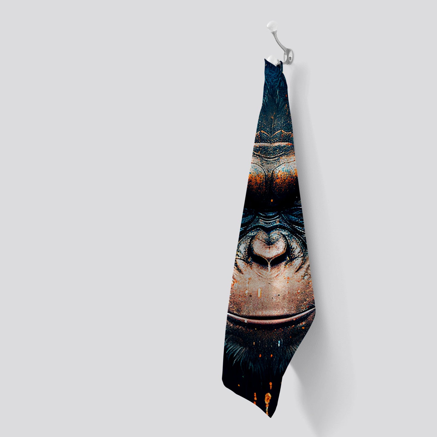 Gorilla Face Splashart Tea Towel