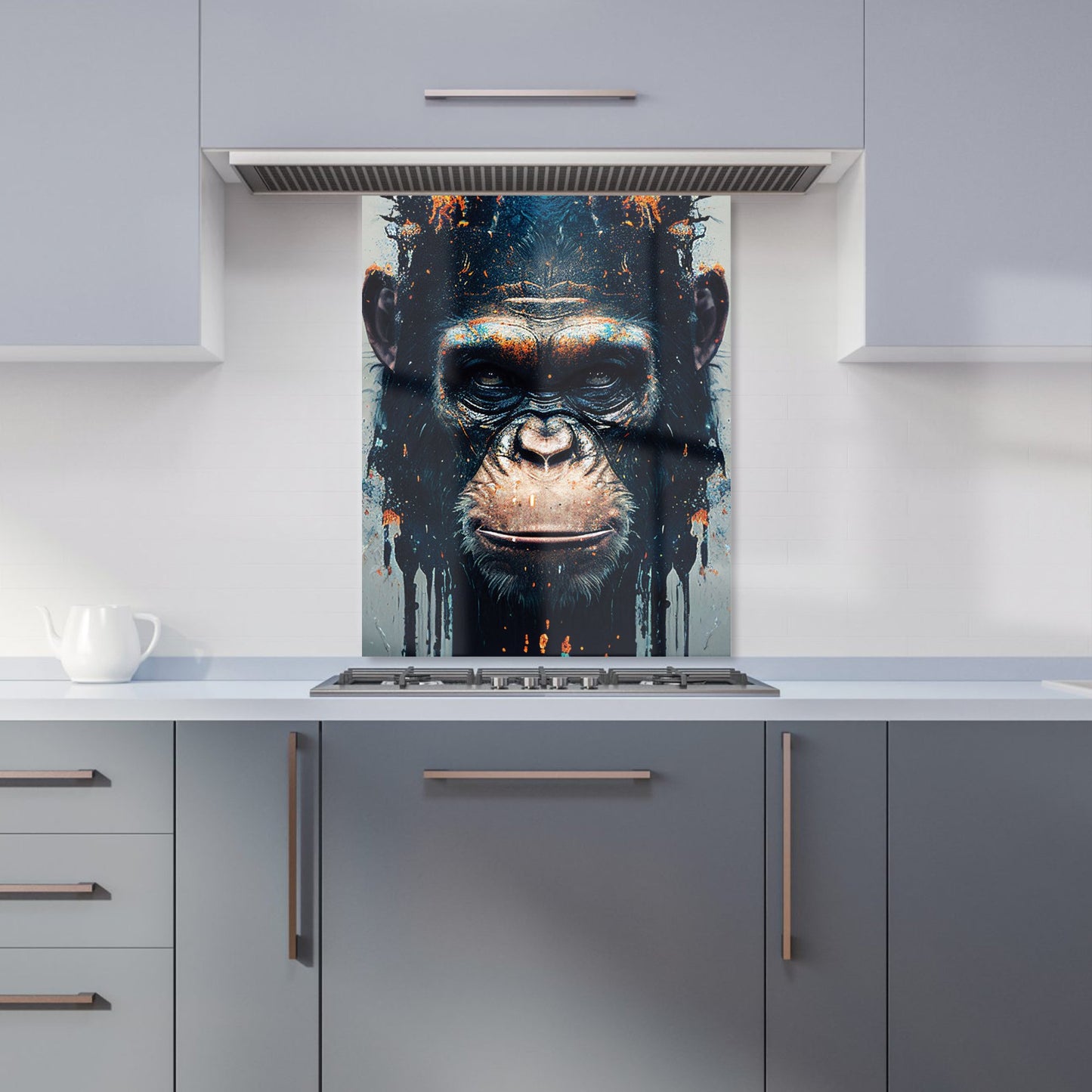 Gorilla Face Splashart Kitchen Splashback