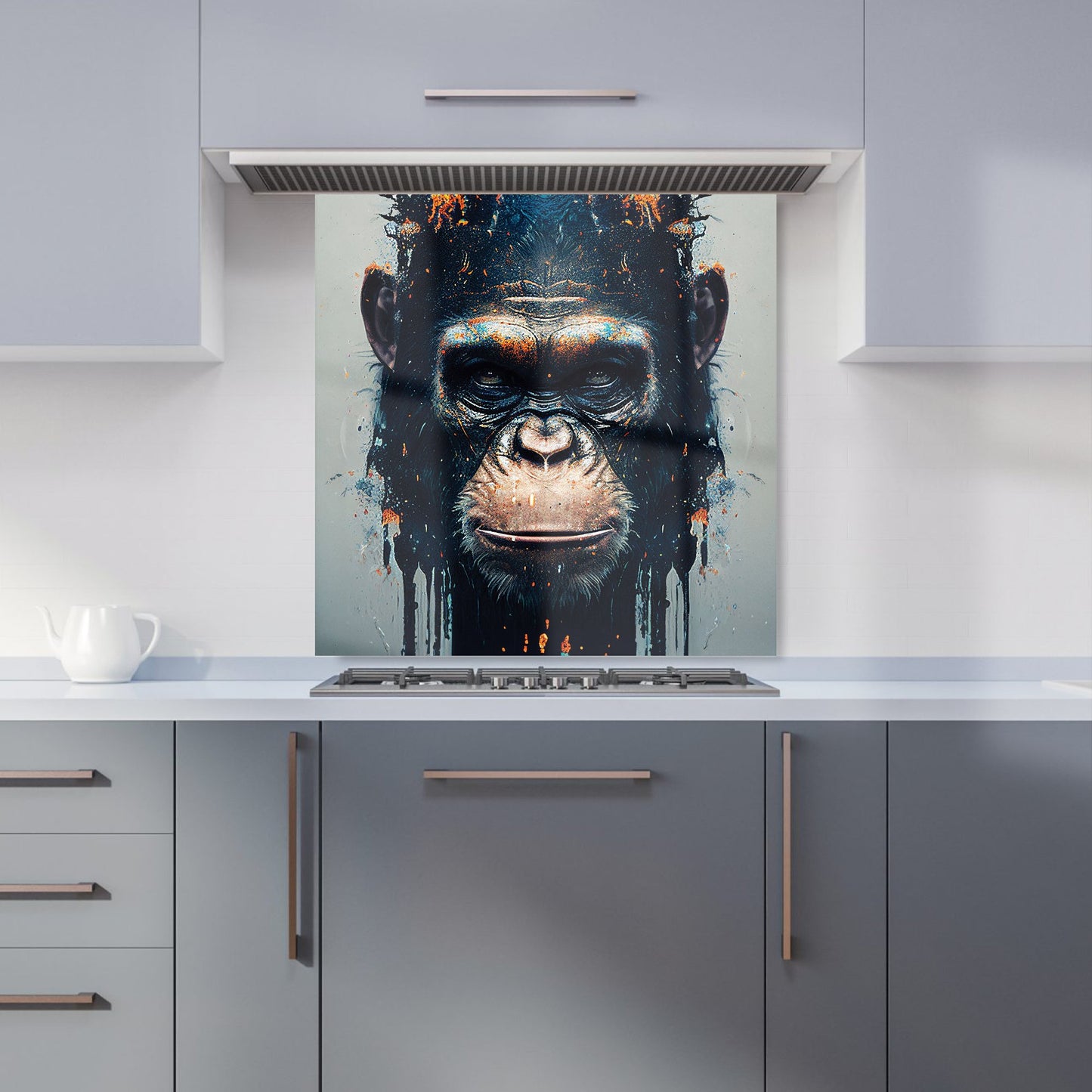 Gorilla Face Splashart Kitchen Splashback