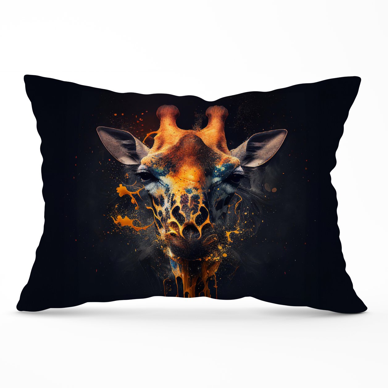 Golden Giraffe Face Splashart Cushions