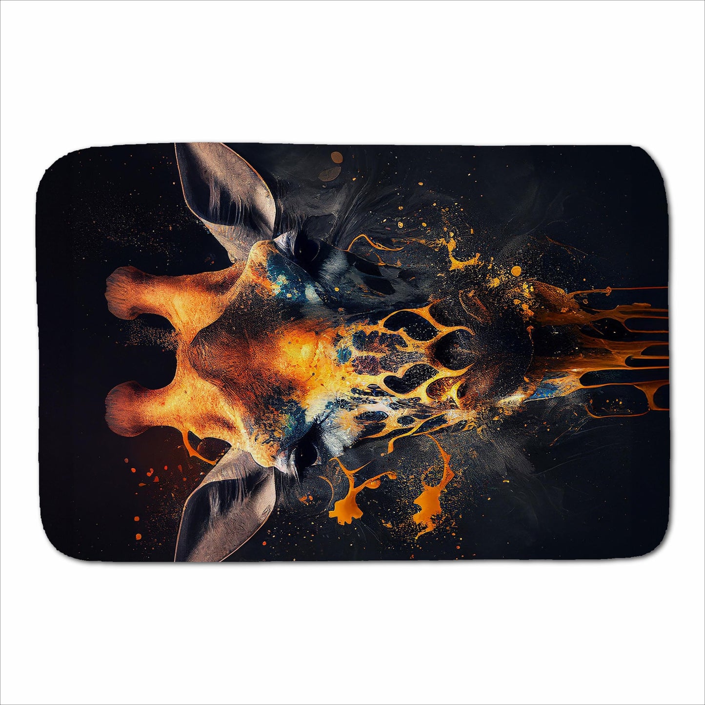 Golden Giraffe Face Splashart Sherpa Blanket