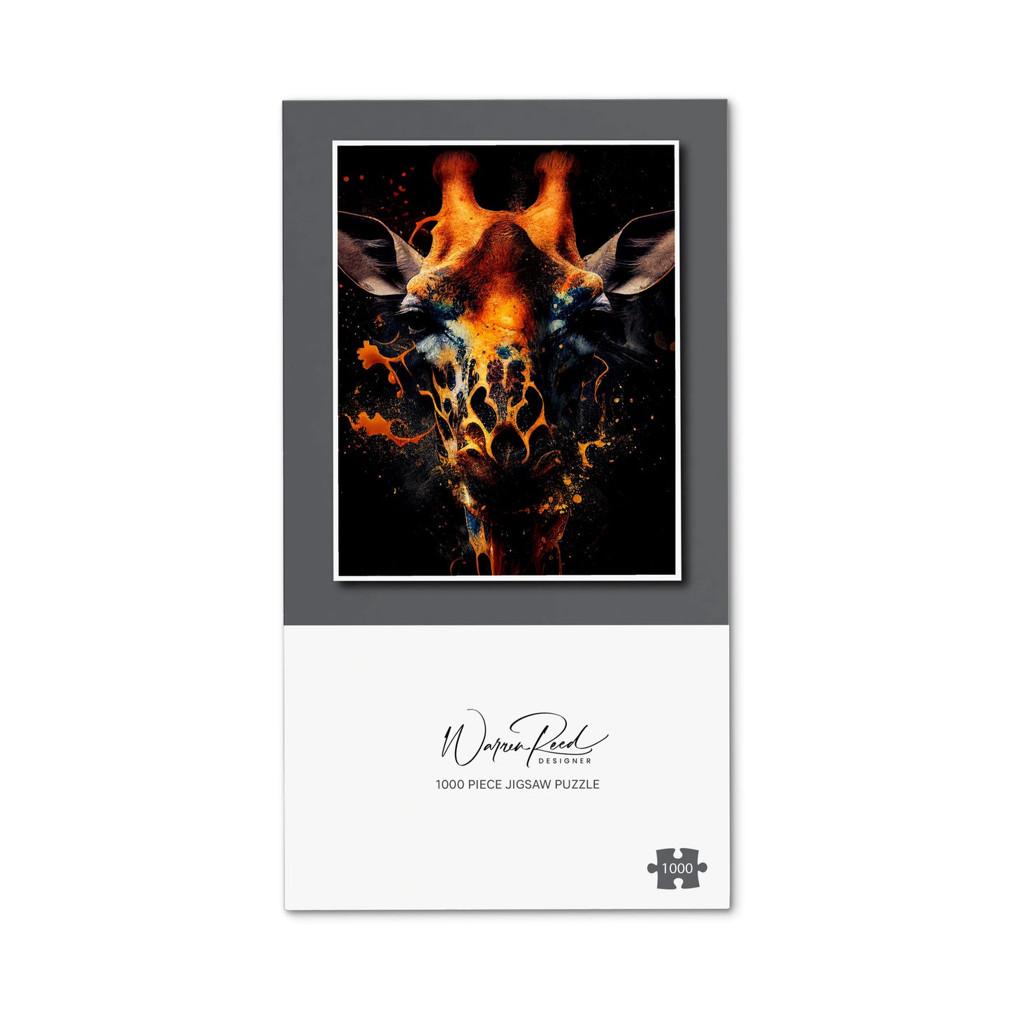 Golden Giraffe Face Splashart Jigsaw Puzzle