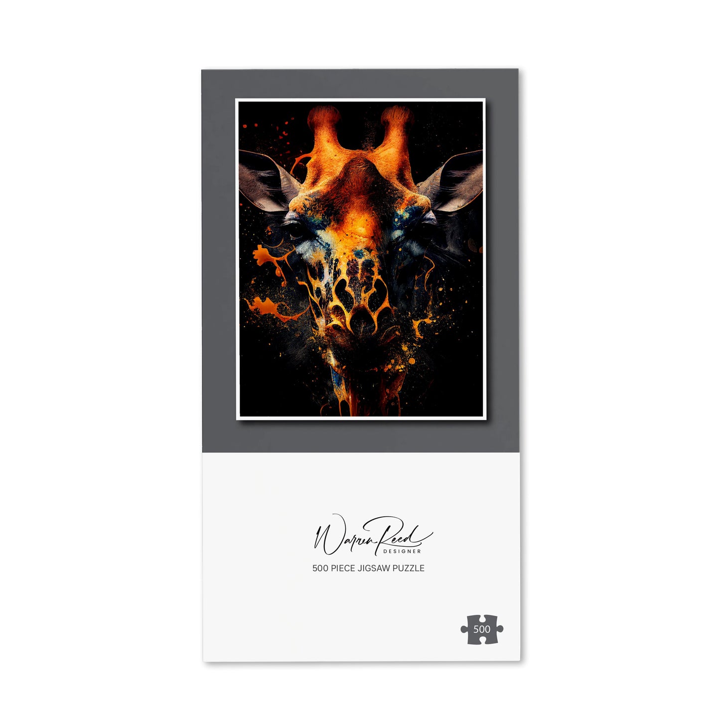 Golden Giraffe Face Splashart Jigsaw Puzzle