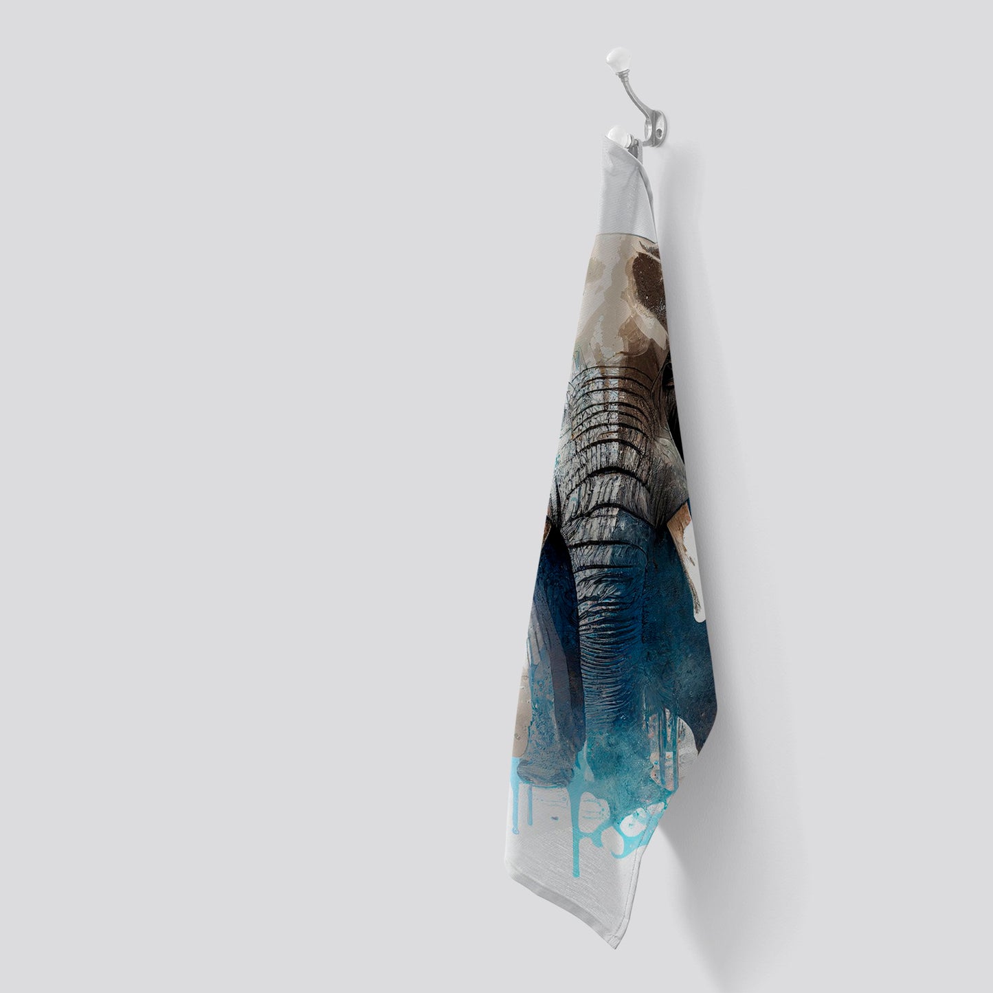 Majestic Elephant Splashart Tea Towel