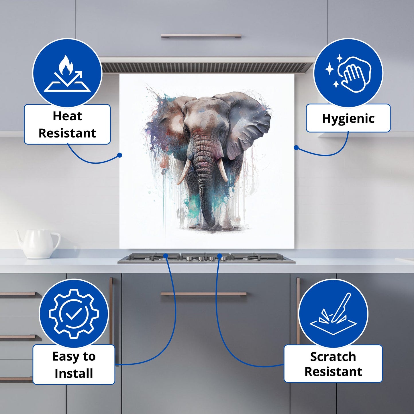 Elephant Splashart Kitchen Splashback
