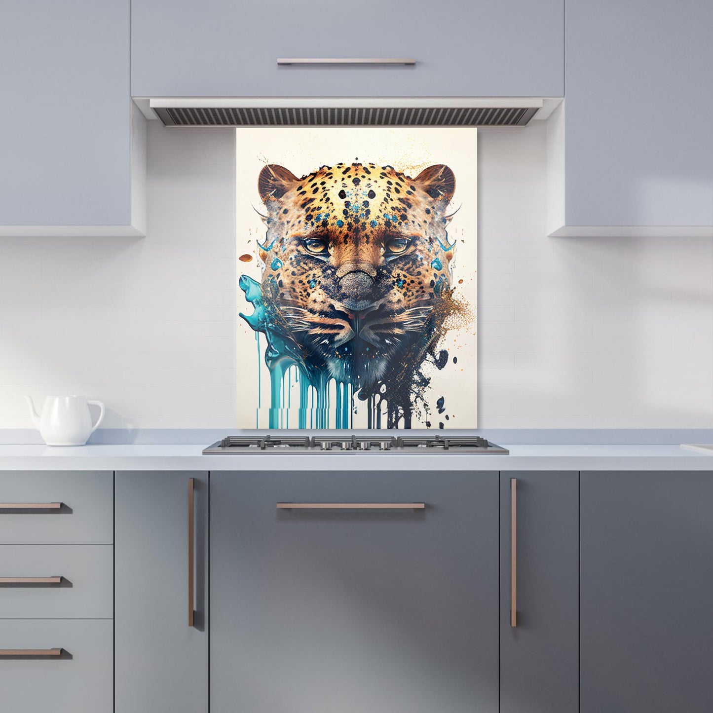 Leapoard Face Splashart, Light Background Kitchen Splashback