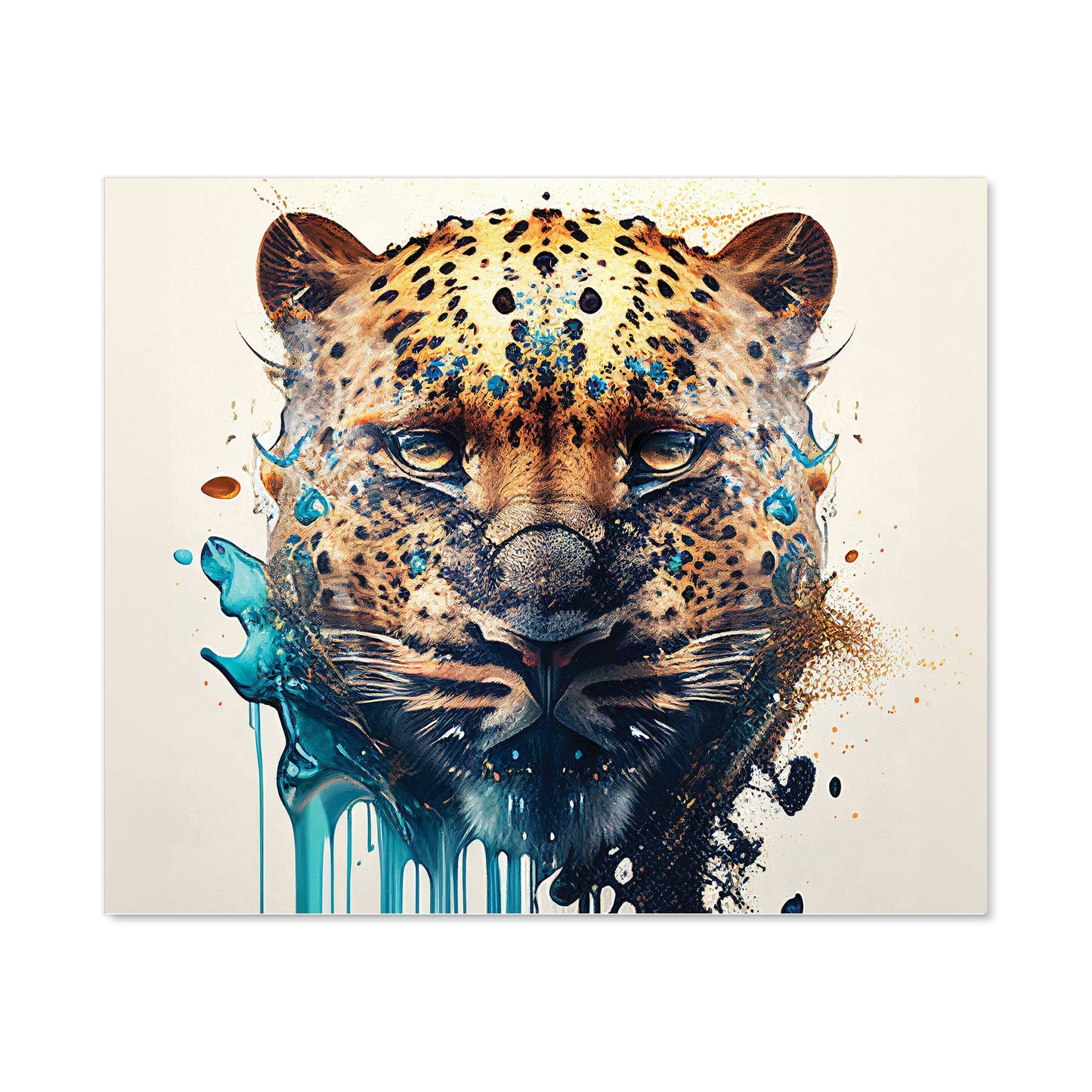 Leapoard Face Splashart, Light Background Kitchen Splashback