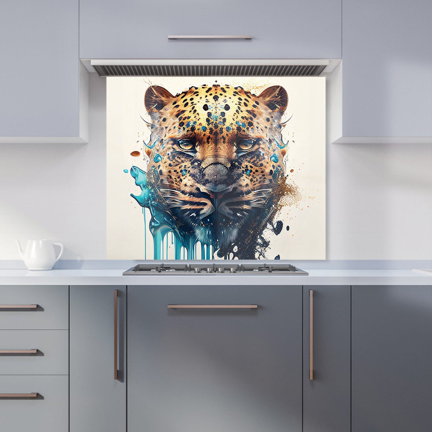 Leapoard Face Splashart, Light Background Kitchen Splashback