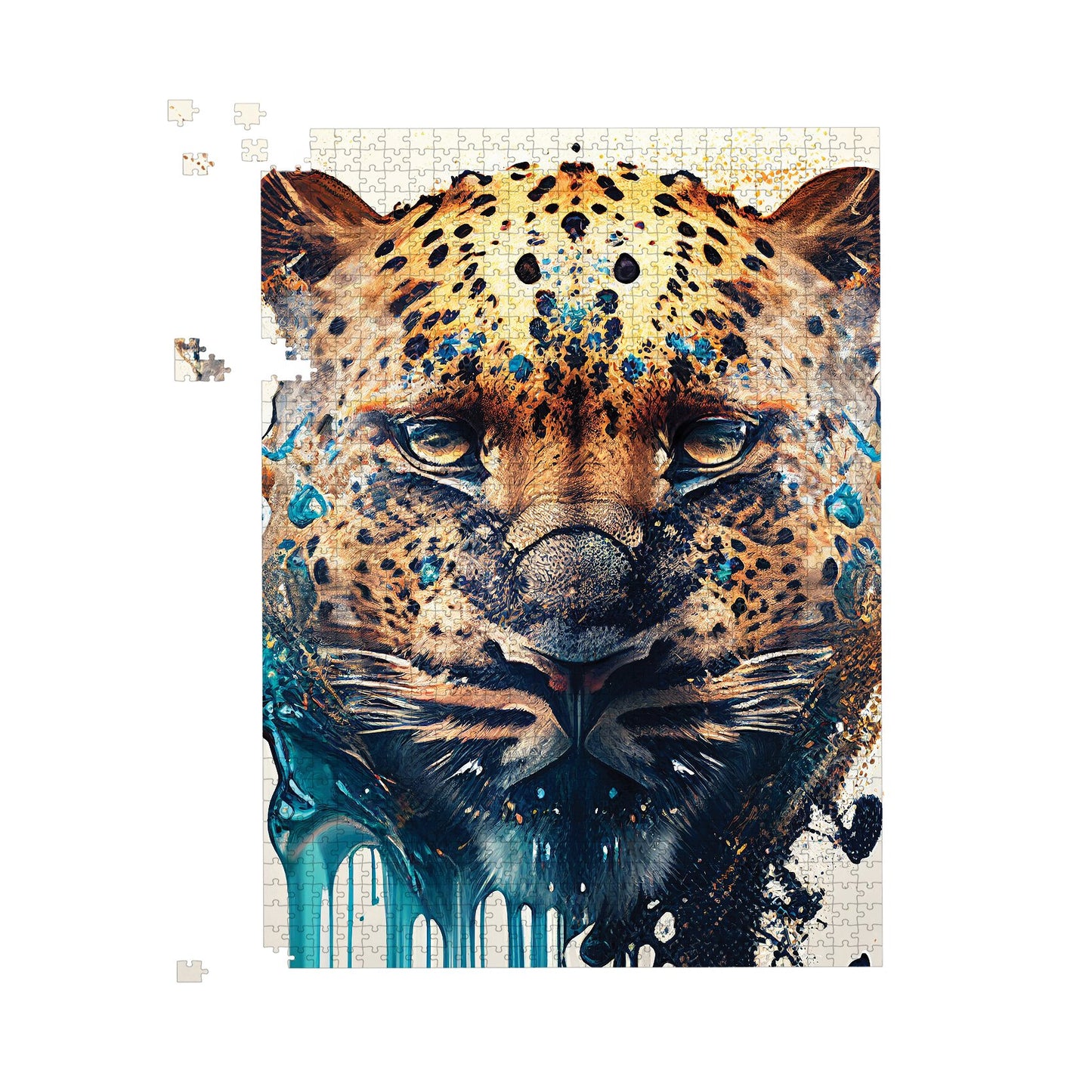 Leapoard Face Splashart, Light Background Jigsaw Puzzle