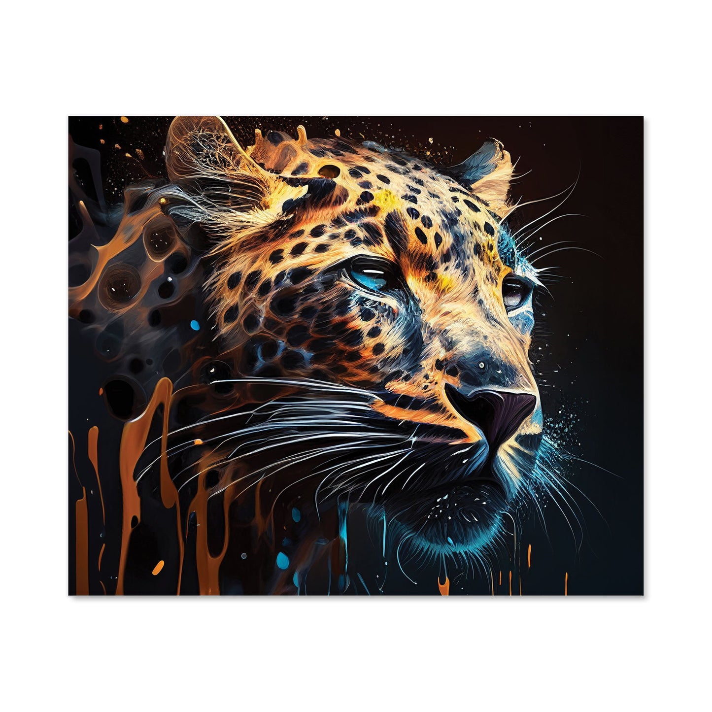 Leapoard Face Splashart, Dark Background Kitchen Splashback
