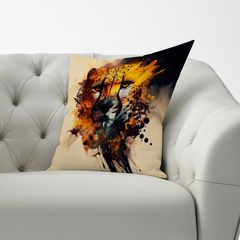 Cheetah Face Splashart Cushions