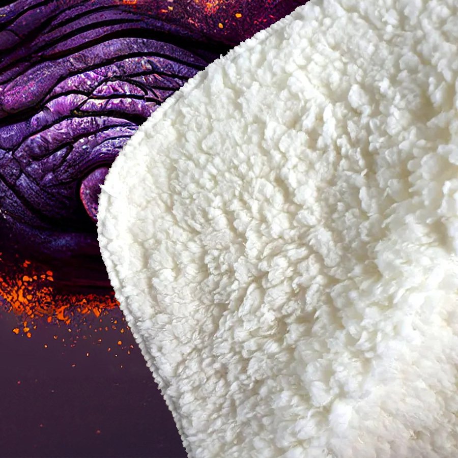 Golden Rhino Face Splashart Sherpa Blanket