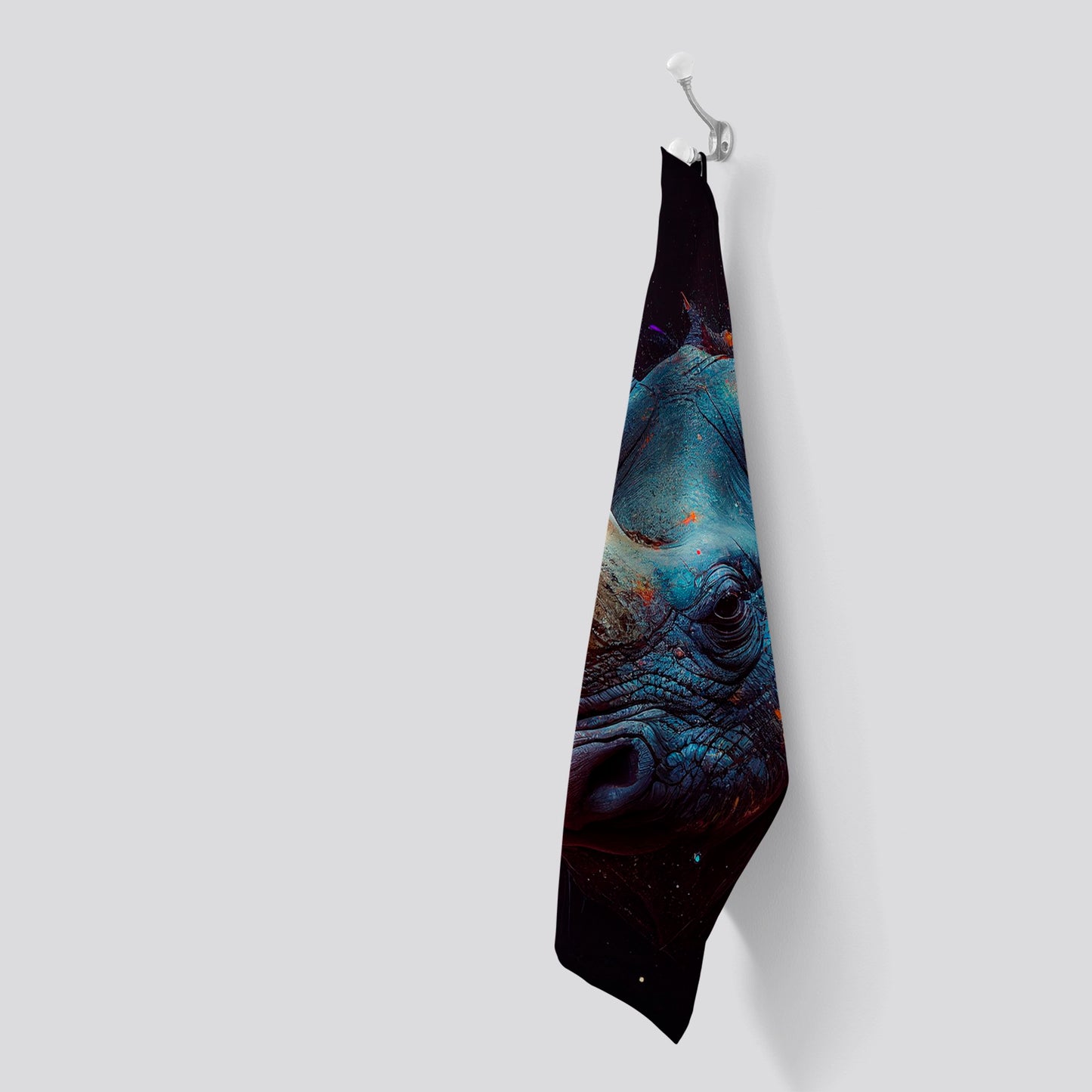 Rhino Face Splashart Tea Towel