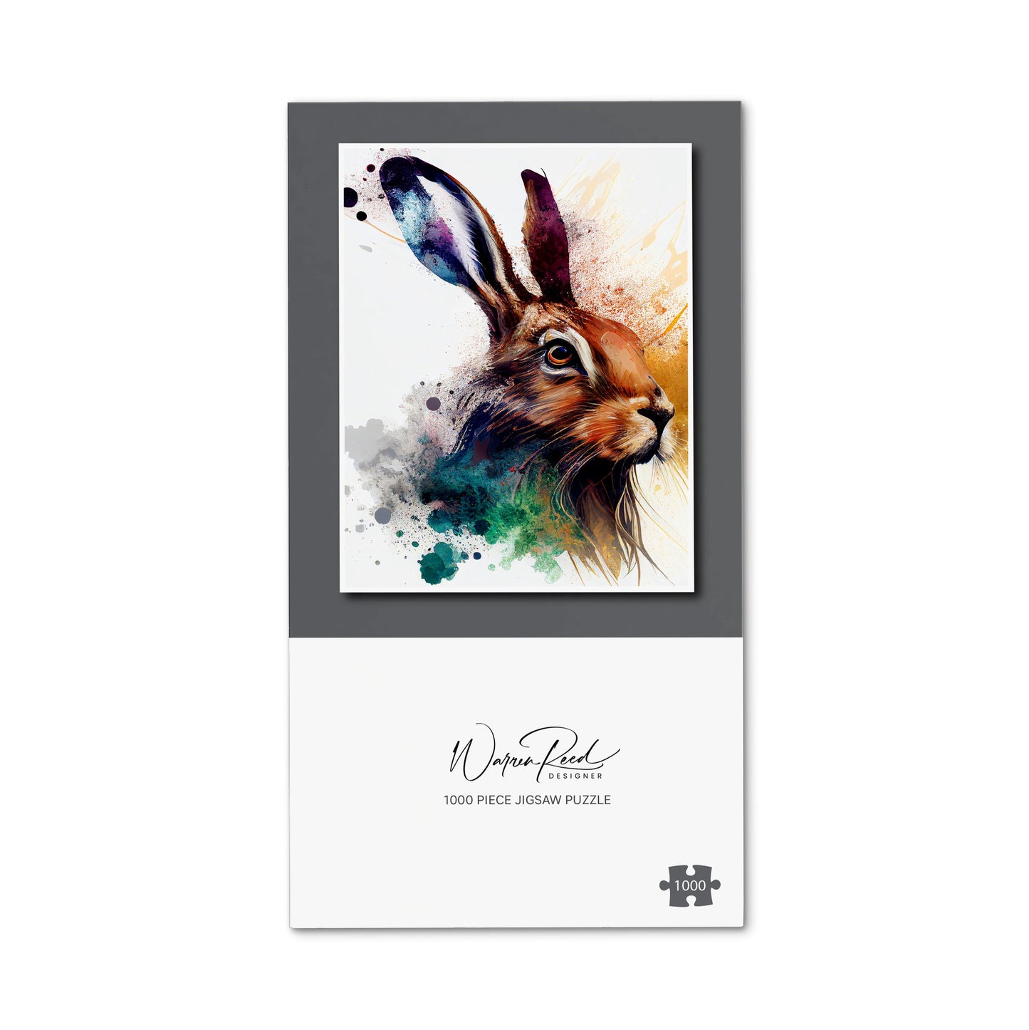 Hare Close Up Splashart Jigsaw Puzzle