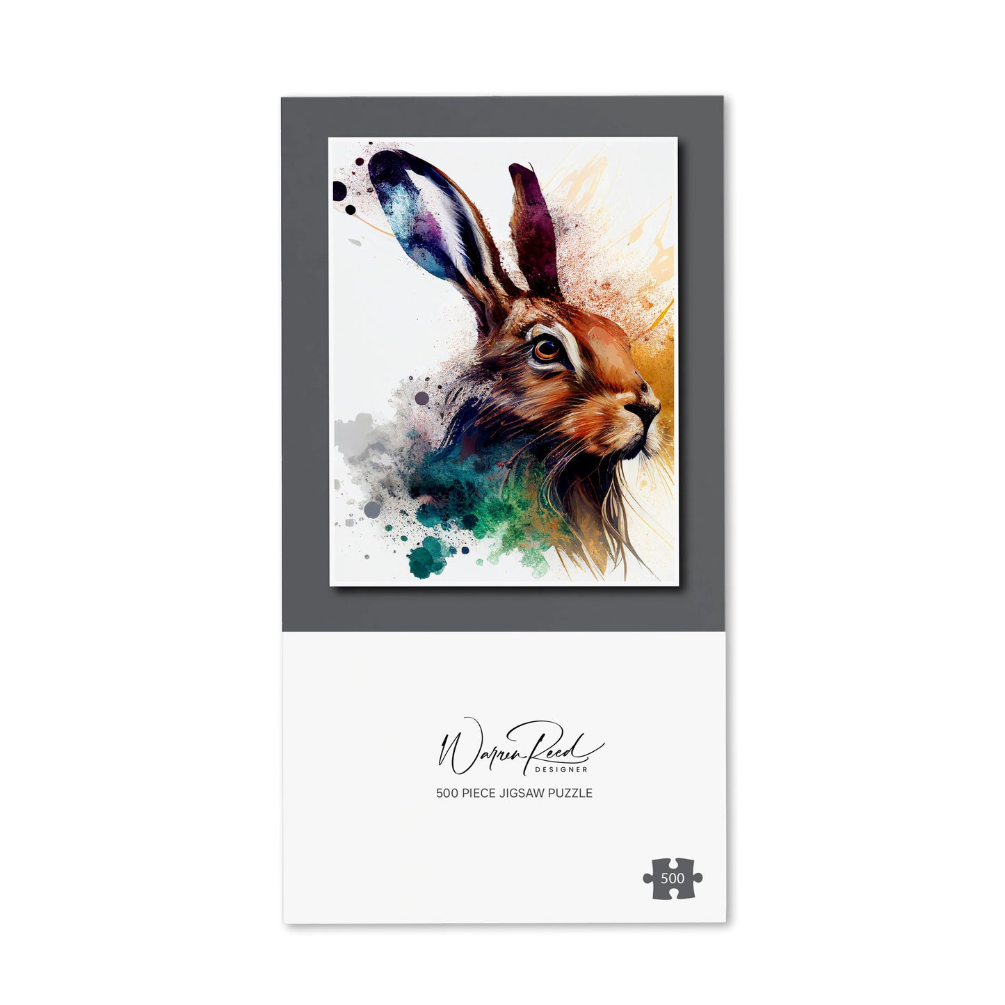 Hare Close Up Splashart Jigsaw Puzzle