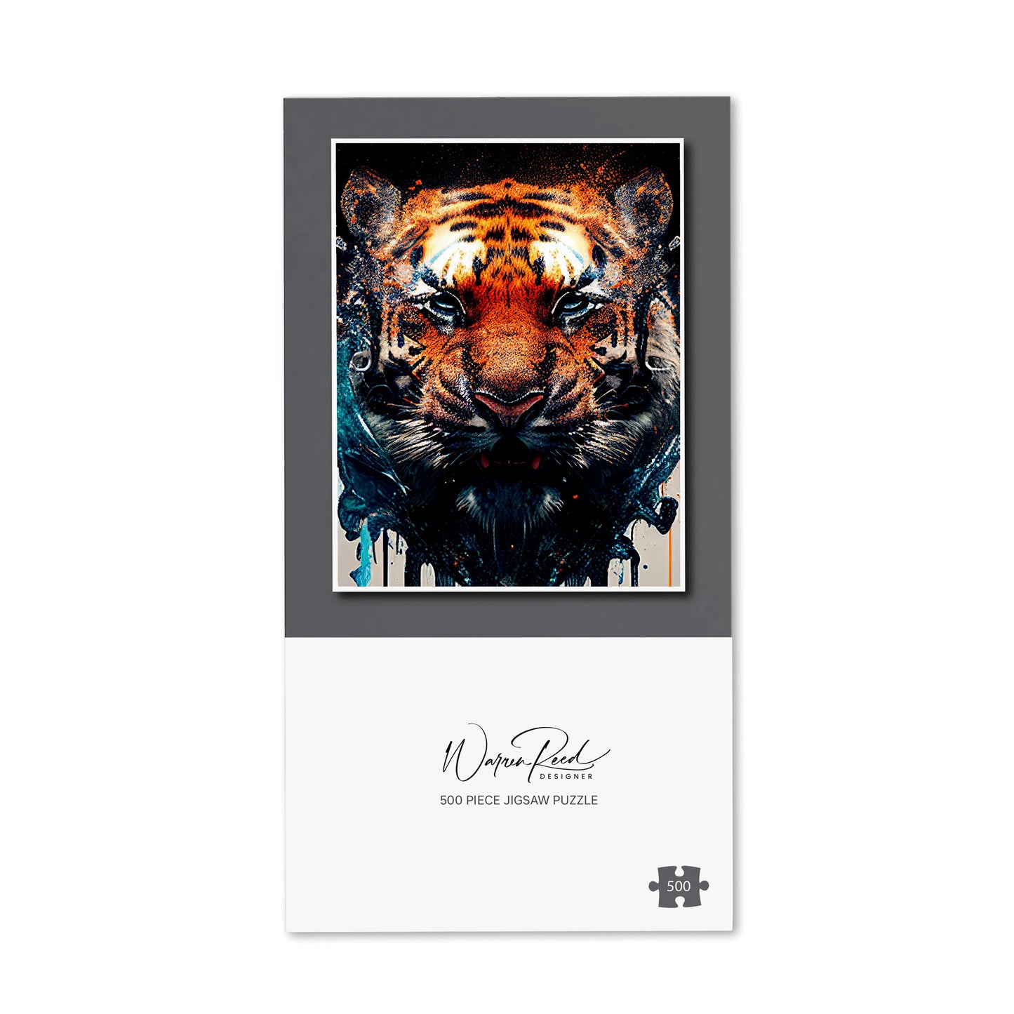 Tiger Face Splashart Jigsaw Puzzle