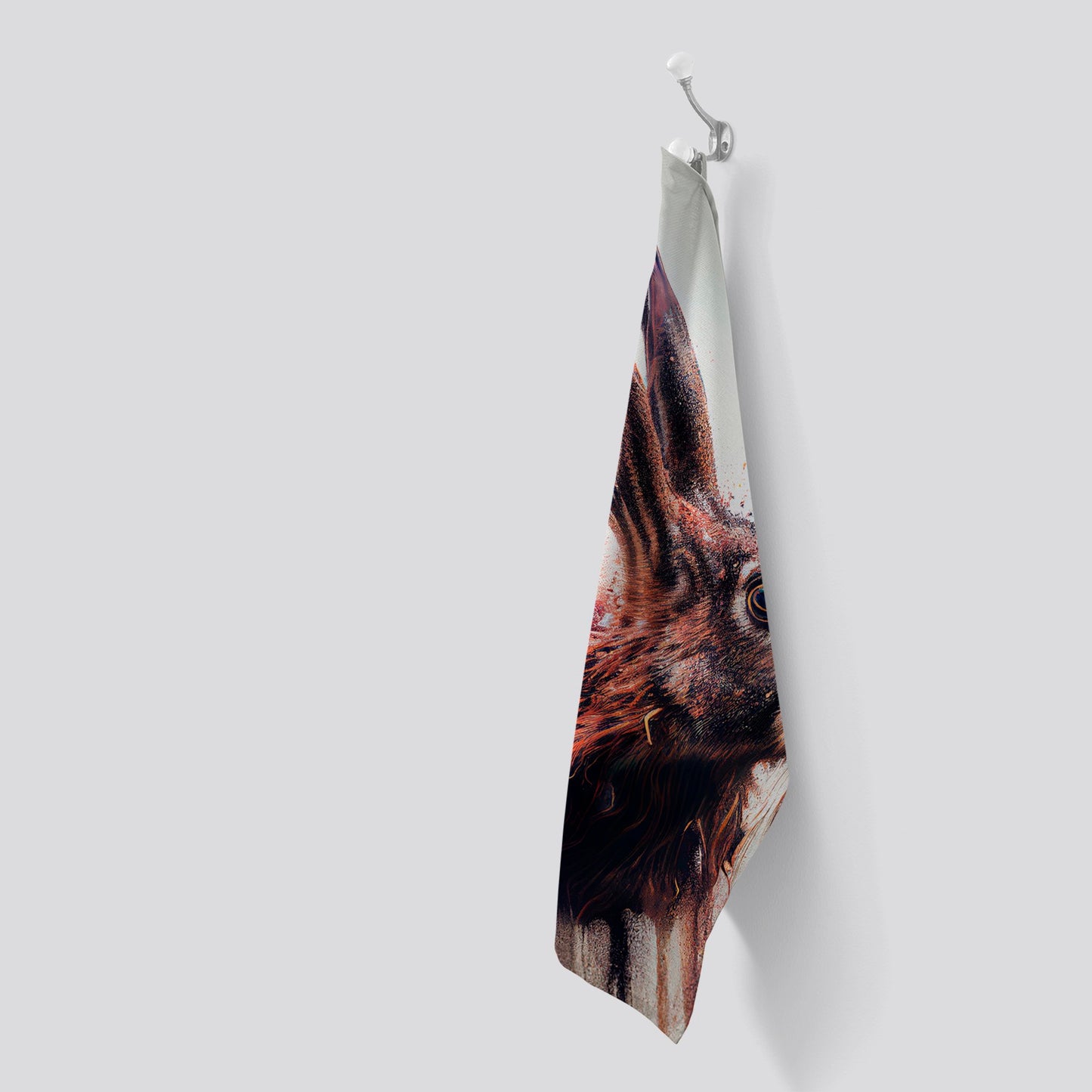 Hare Face Splashart Tea Towel
