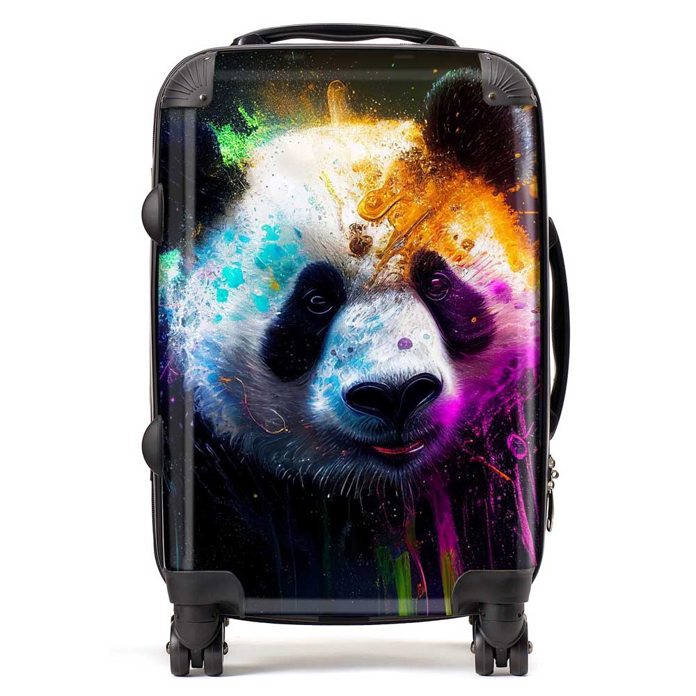 Panda Face Splashart Colourful Suitcase