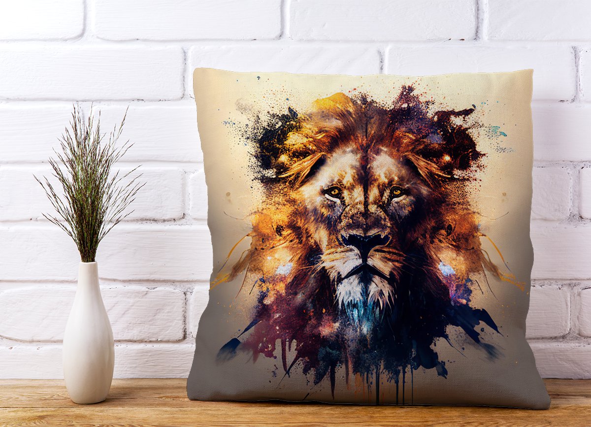 Majestic Lion Face Splashart Cushions