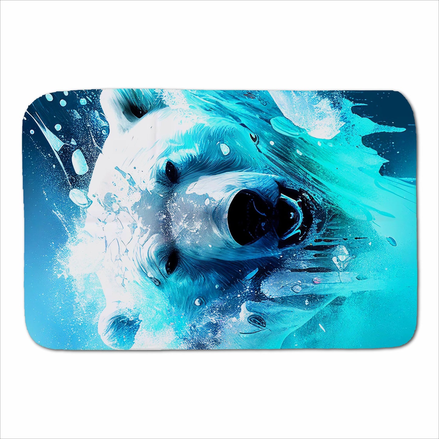 Polar Bear Face Splashart Sherpa Blanket