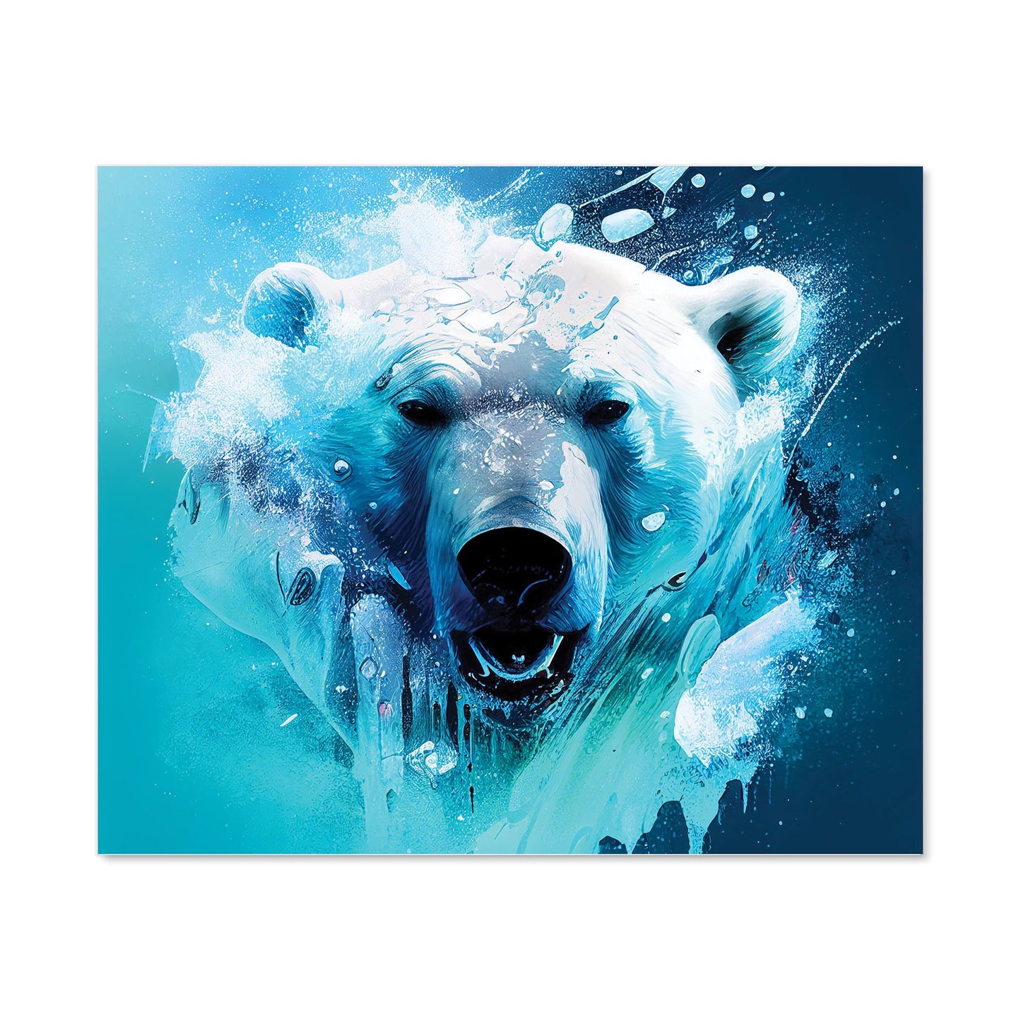 Polar Bear Face Splashart Kitchen Splashback