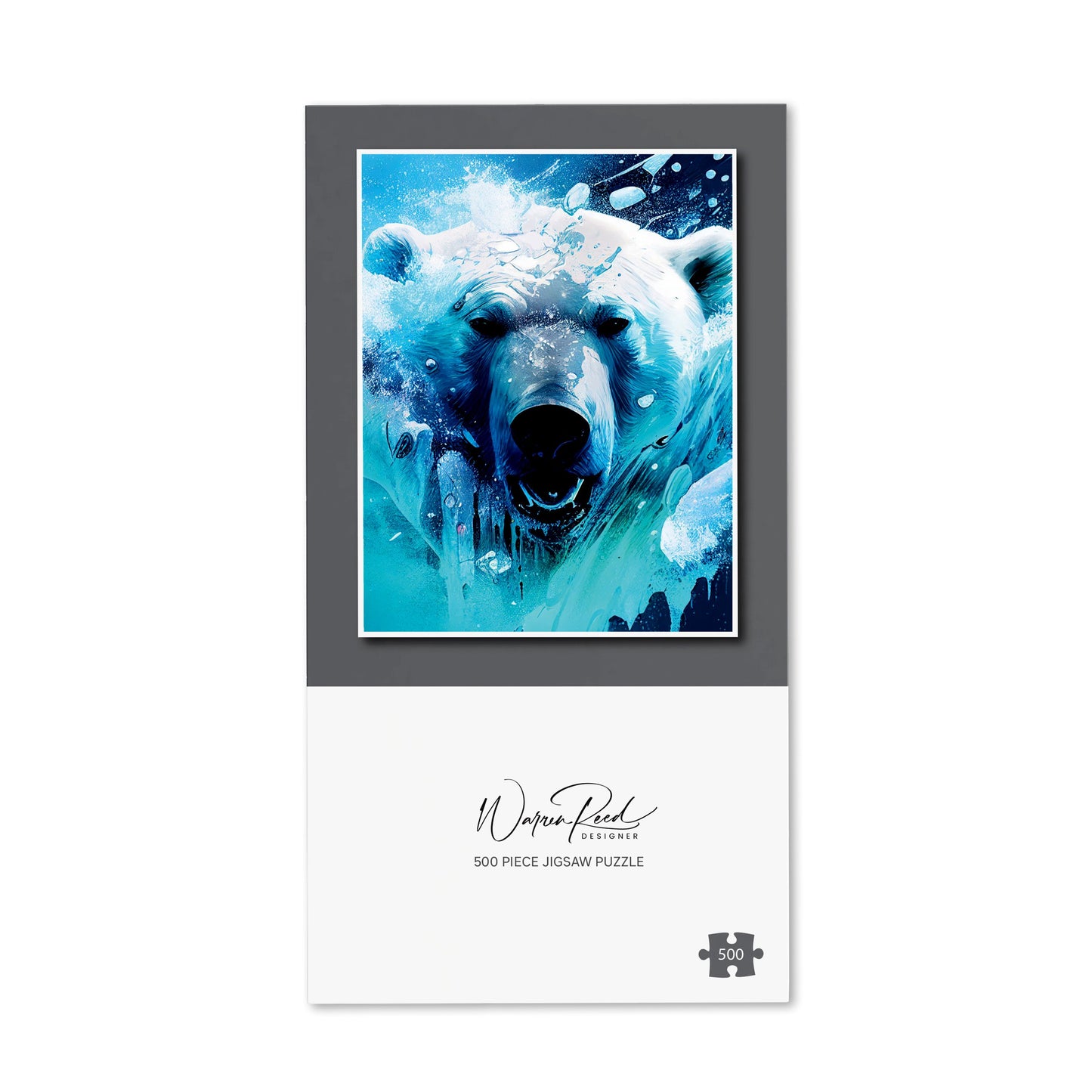 Polar Bear Face Splashart Jigsaw Puzzle