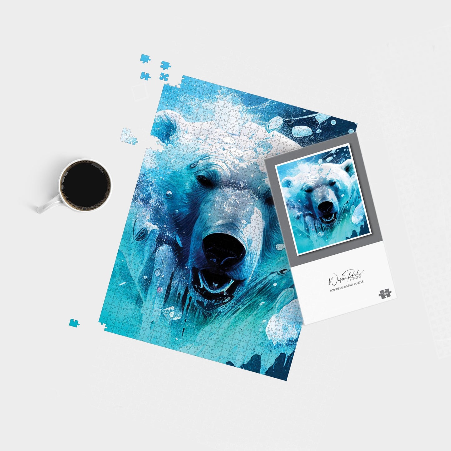 Polar Bear Face Splashart Jigsaw Puzzle