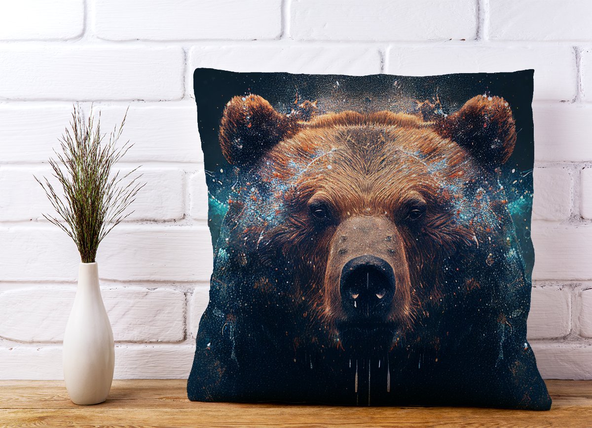 Brown Bear Face Splashart Cushions