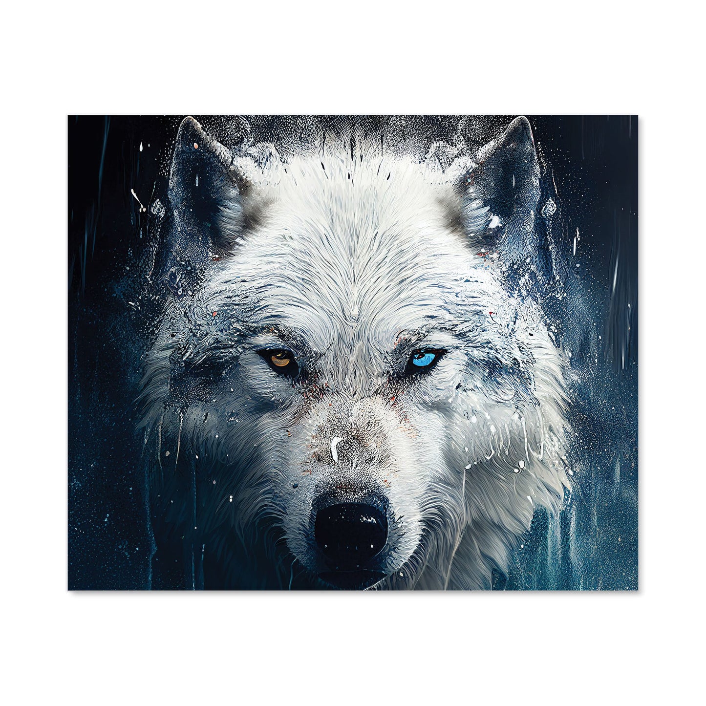 White Wolf Face Splashart Kitchen Splashback
