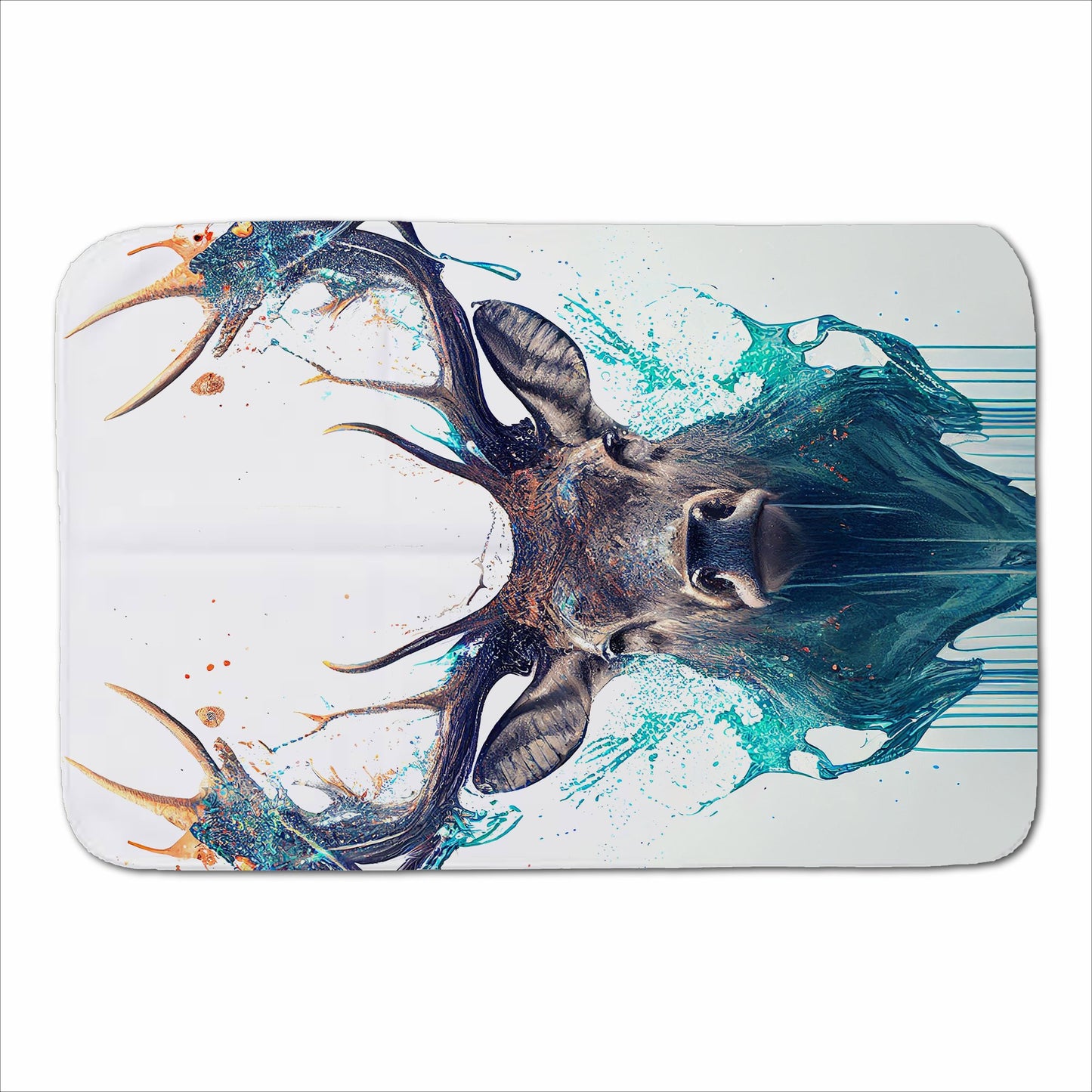 Stag Face Splashart Sherpa Blanket