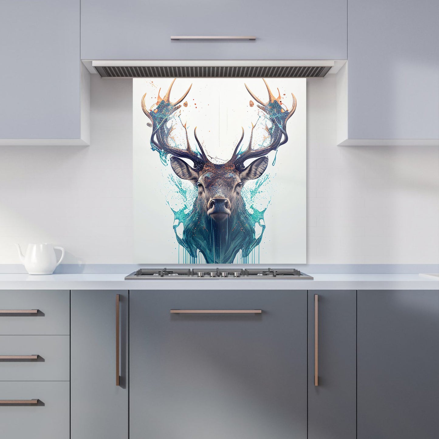 Stag Face Splashart Kitchen Splashback
