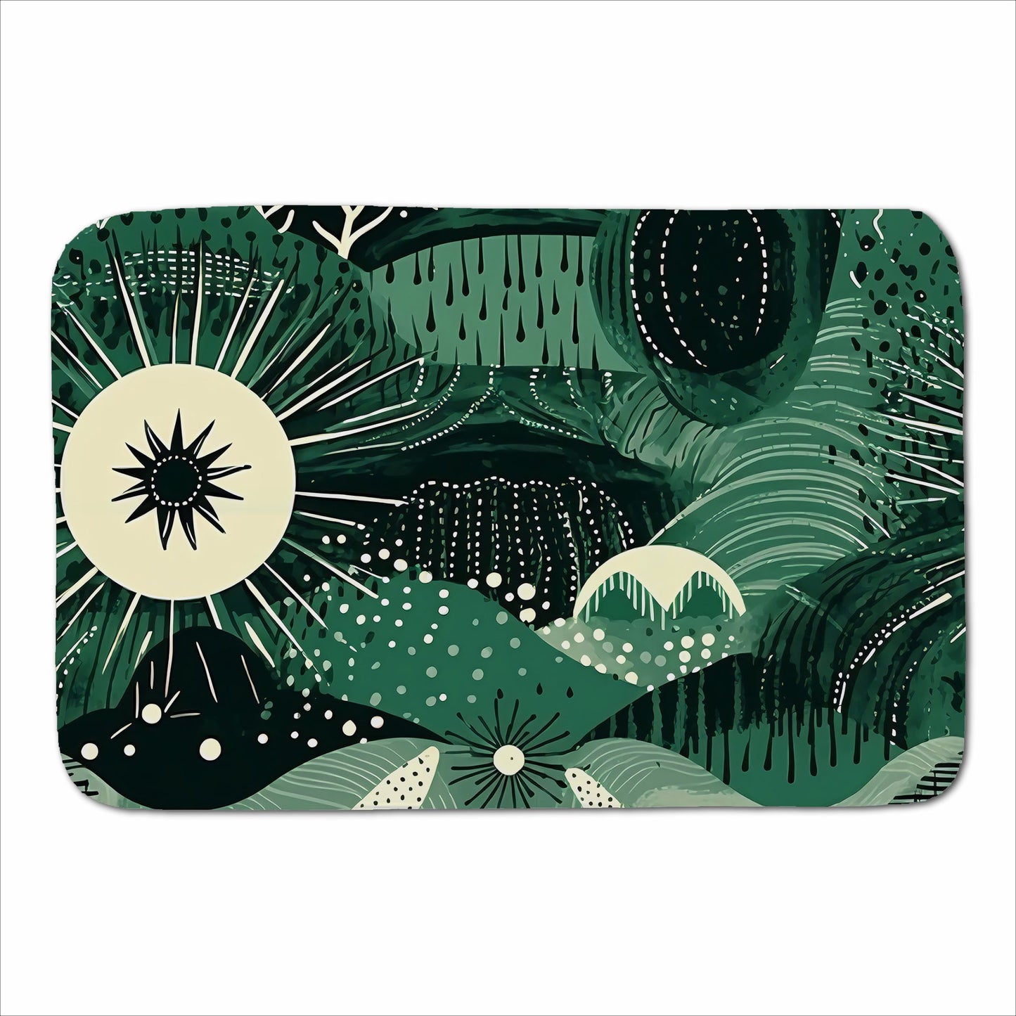 Abstract Green Moon Sherpa Blanket