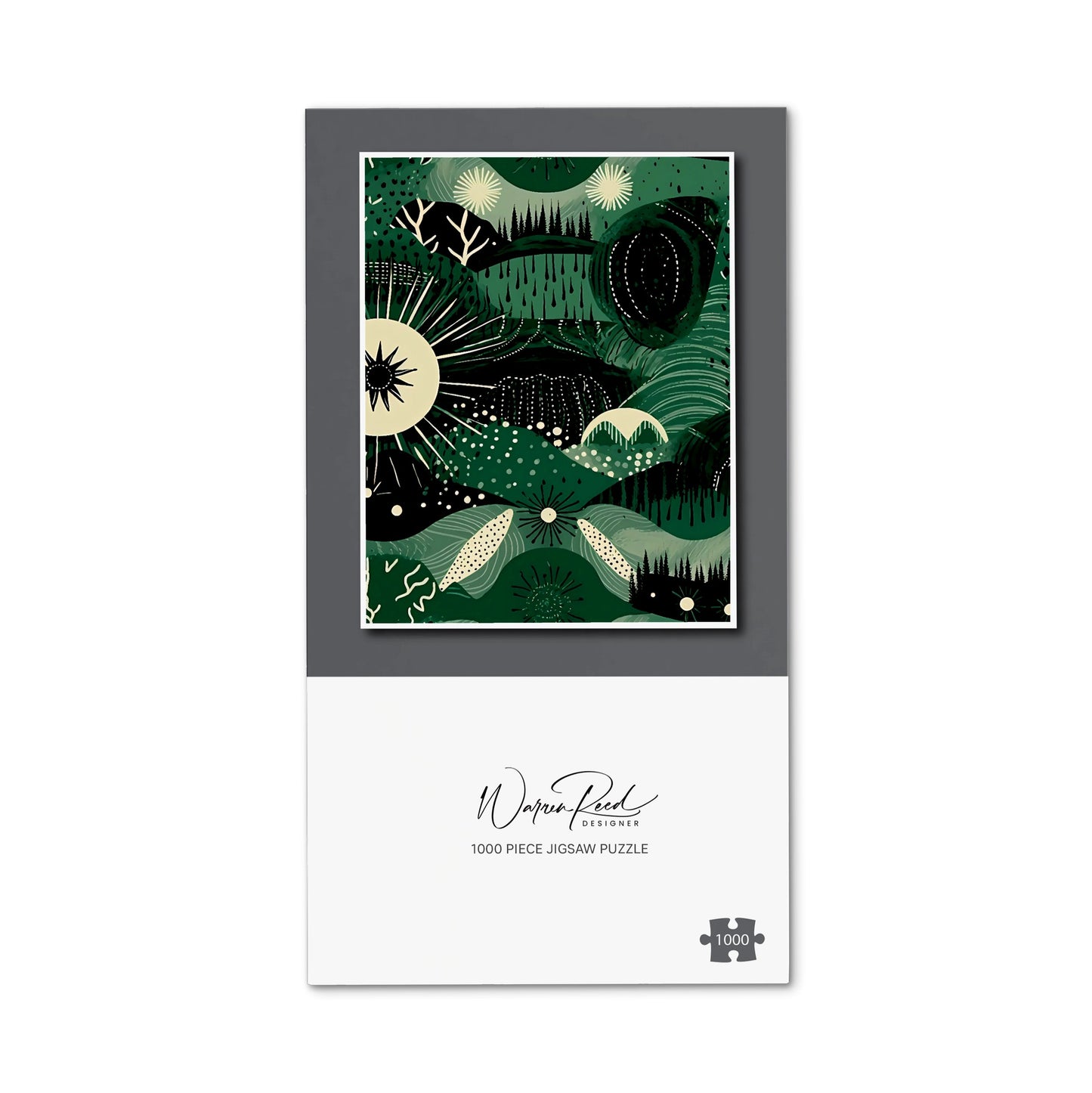 Abstract Green Moon Jigsaw Puzzle