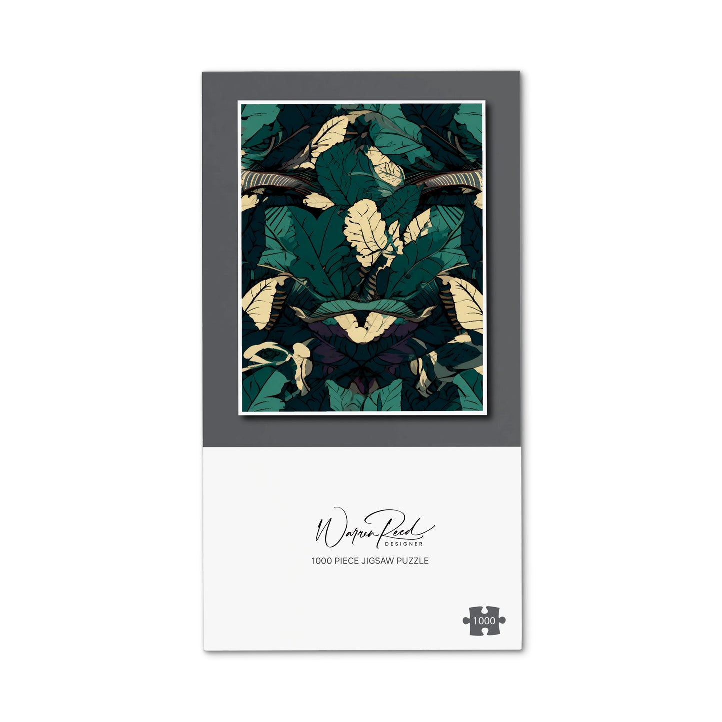 Green Beige Tropical Leaves Jigsaw Puzzle